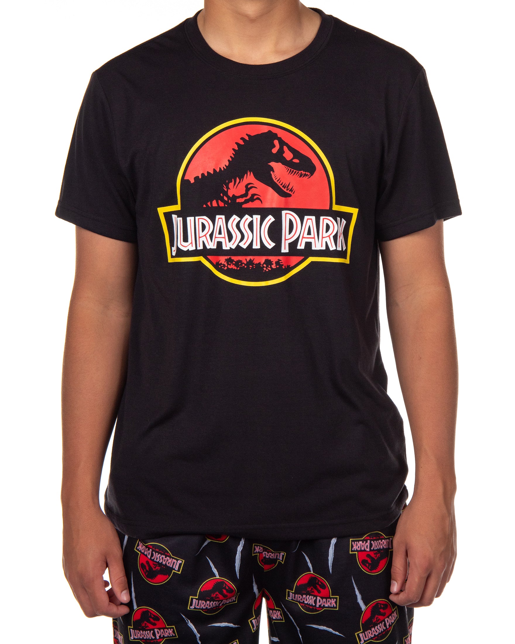 Jurassic Park Pajamas Men's Logo Claw Slash Design 2-Piece PJ Lounge Set
