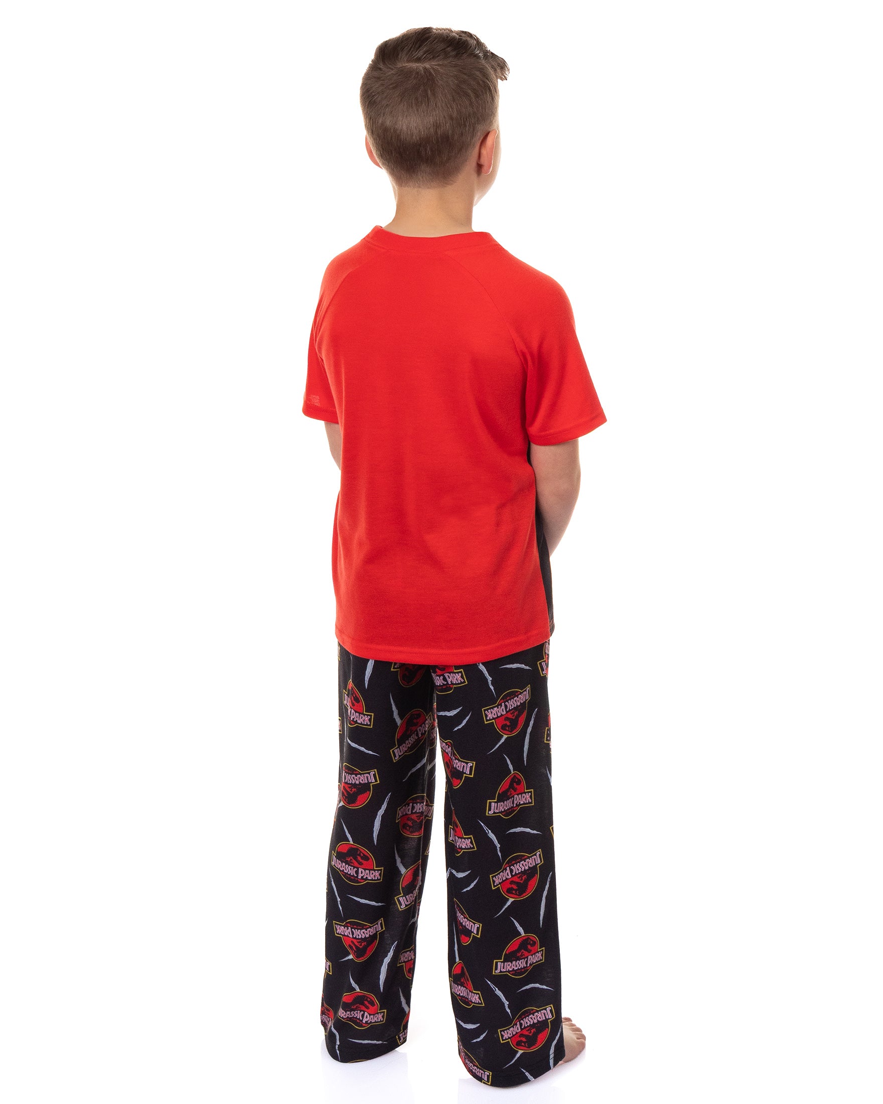 Jurassic Park Pajamas Boys' Logo Design Short Sleeve and Pant Sleep Set