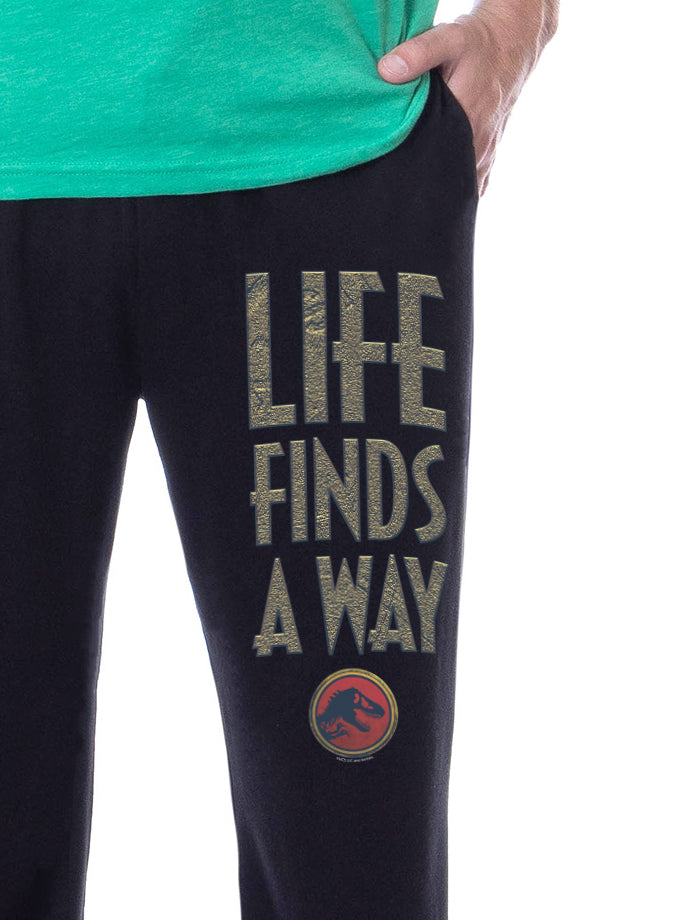 Jurassic Park Mens' Movie Film Life Finds A Way Icon Sleep Pajama Set