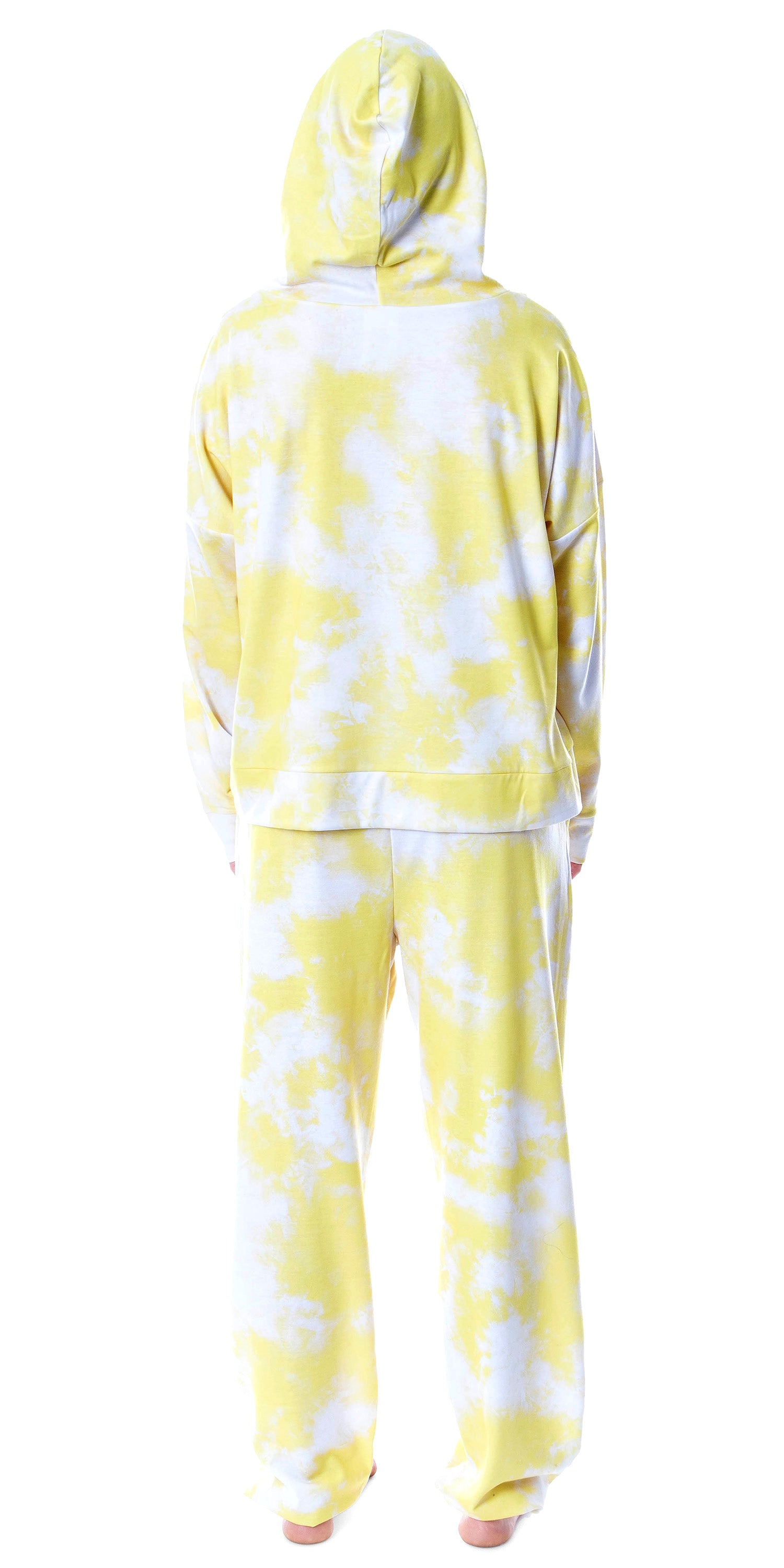 Minions Positive Vibes Tie Dye Womens' Pajama Cropped Hooded Jogger Set