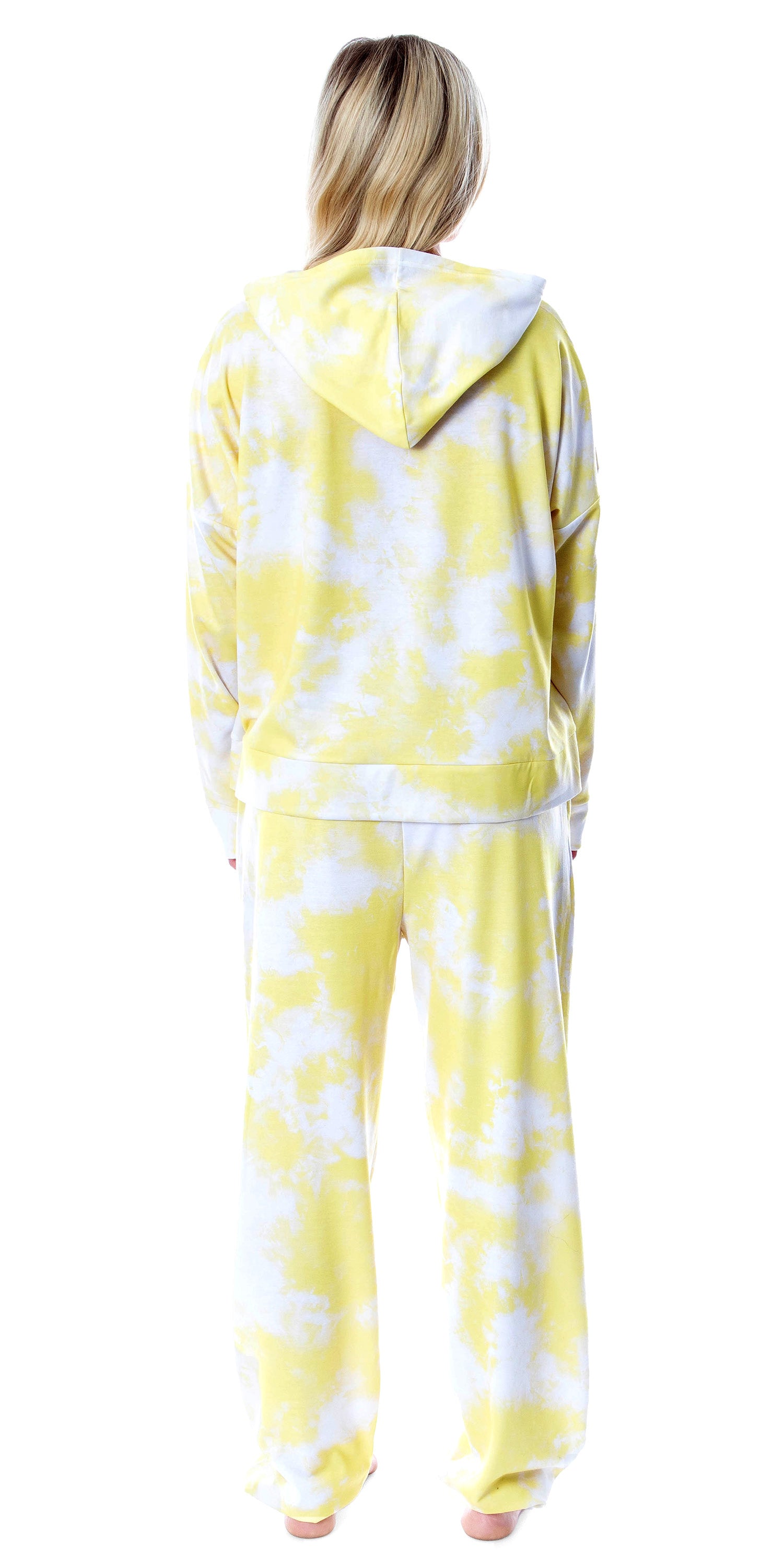 Minions Positive Vibes Tie Dye Womens' Pajama Cropped Hooded Jogger Set