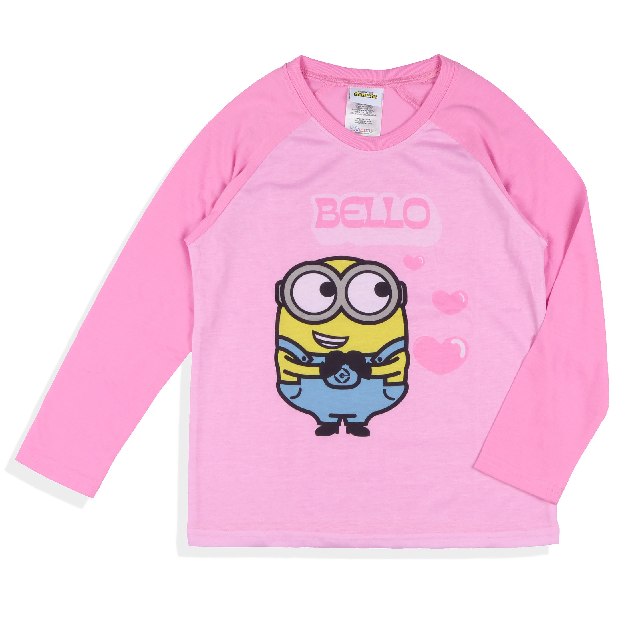 Despicable Me Girls' Minions Chibi Bello Raglan Sleep Pajama Set