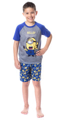 Despicable Me Boys' Minions Bello? Raglan Sleep Pajama Set Shorts Shirt