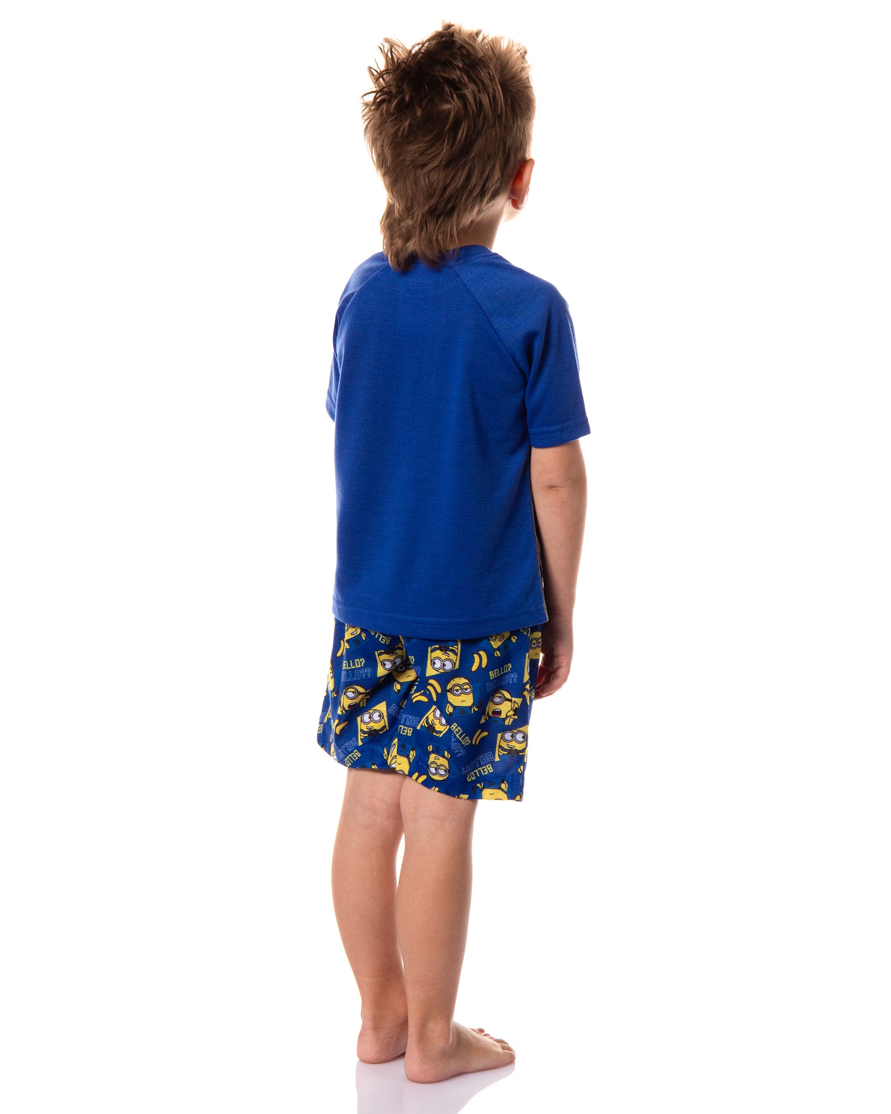 Despicable Me Boys' Minions Bello? Raglan Sleep Pajama Set Shorts Shirt