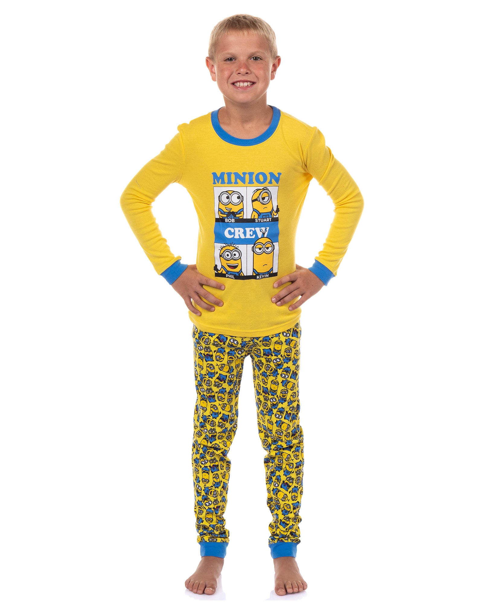 Despicable Me Boys' Minions Crew Bob Stuart Phil Kevin Sleep Pajama Set