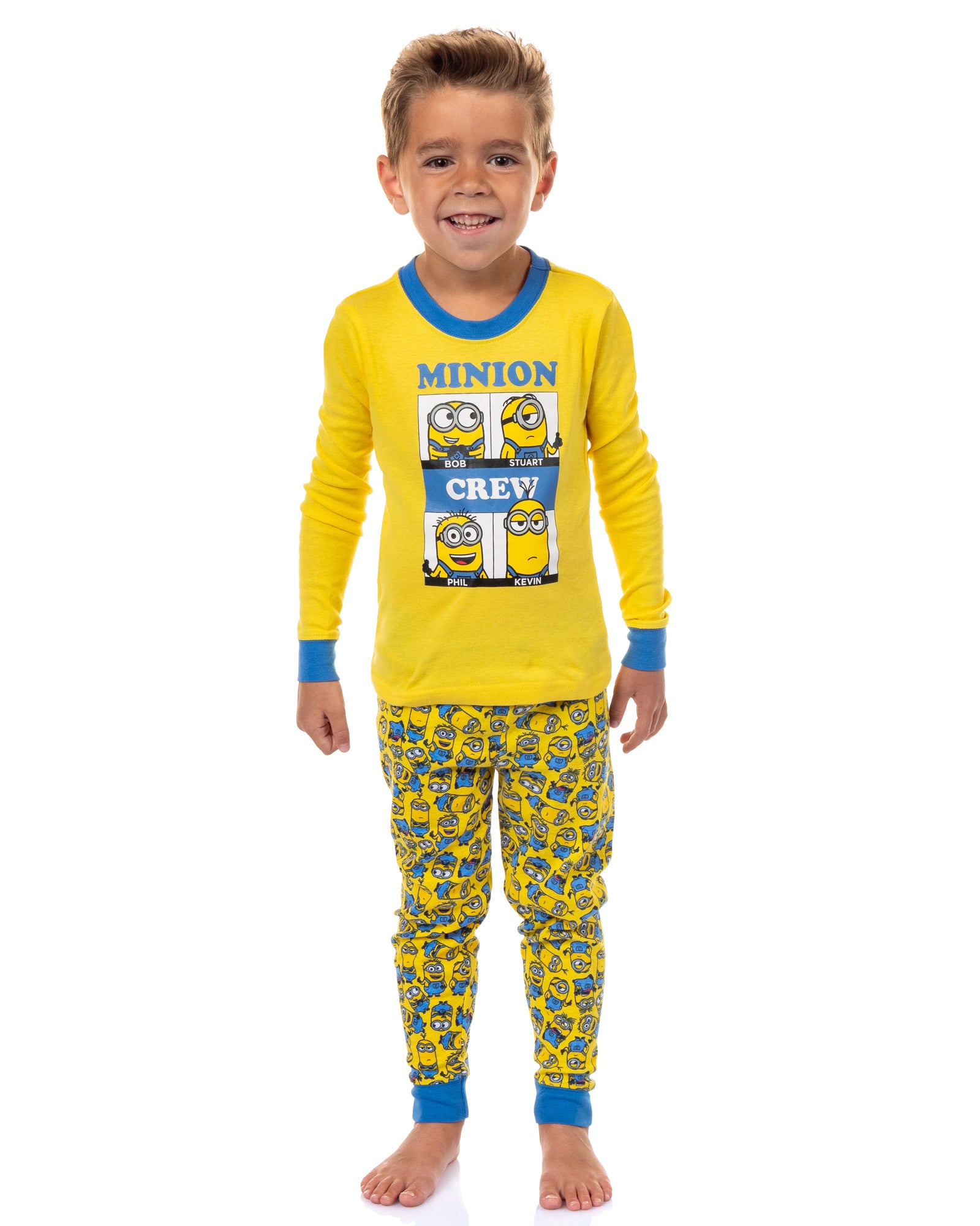 Despicable Me Toddler Boys' Minions Crew Bob Stuart Phil Sleep Pajama Set (2T)
