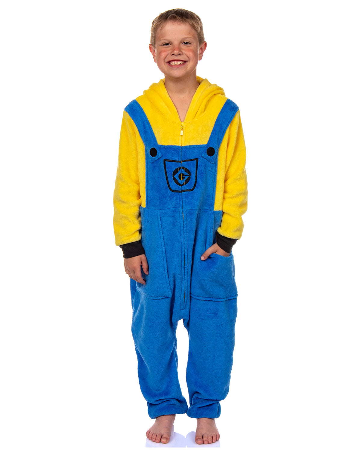 Minions Boys' Kigurumi Union Suit Fleece Hooded Pajamas Kevin and Stuart