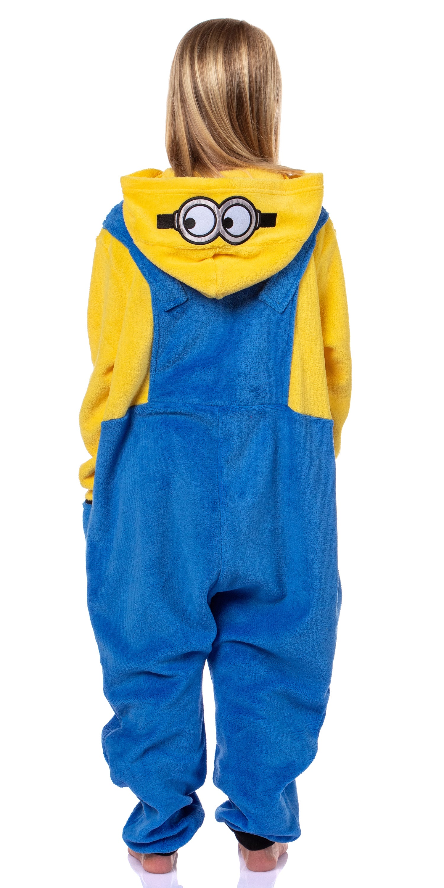 Despicable Me Minions Kids Bob The Minion 1 Piece Union Suit Footless Hooded Pajama For Boys or Girls (6/7)