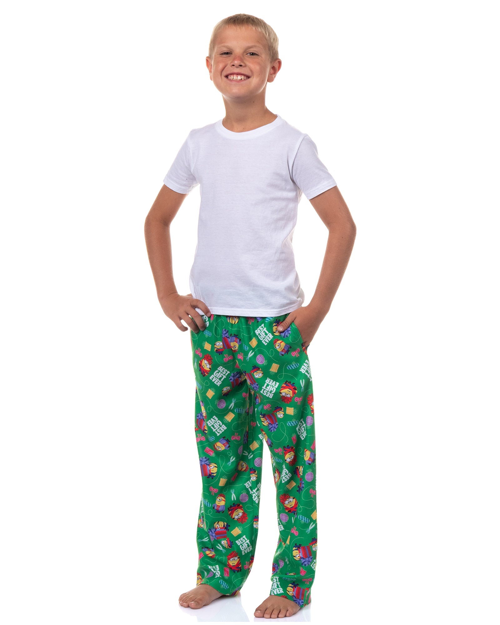 Minions Pajamas Boys' Best Gift Ever Flannel Lounge Sleep PJ Pants