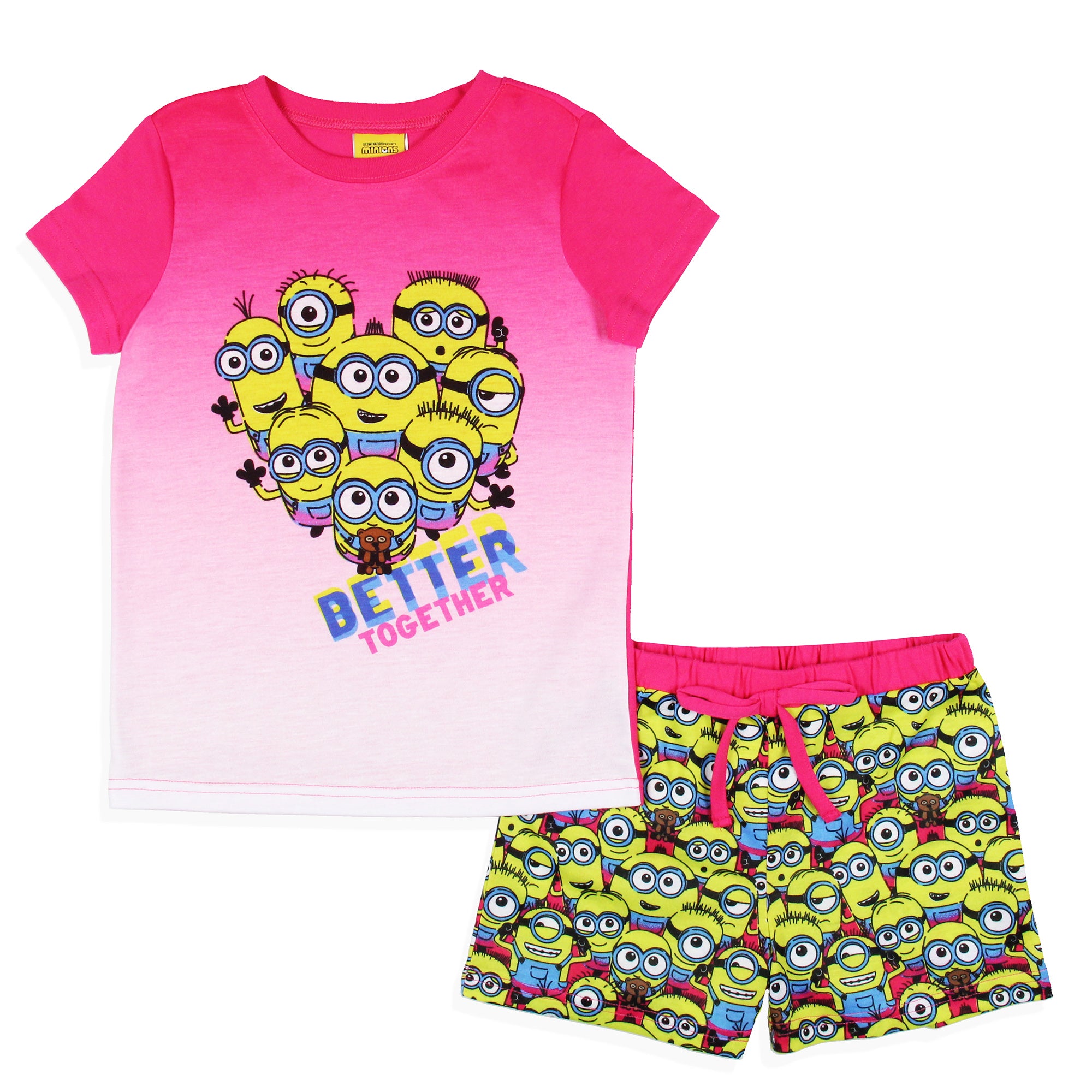 Despicable Me Girls' Movie Minions Better Together Pajama Set Shorts