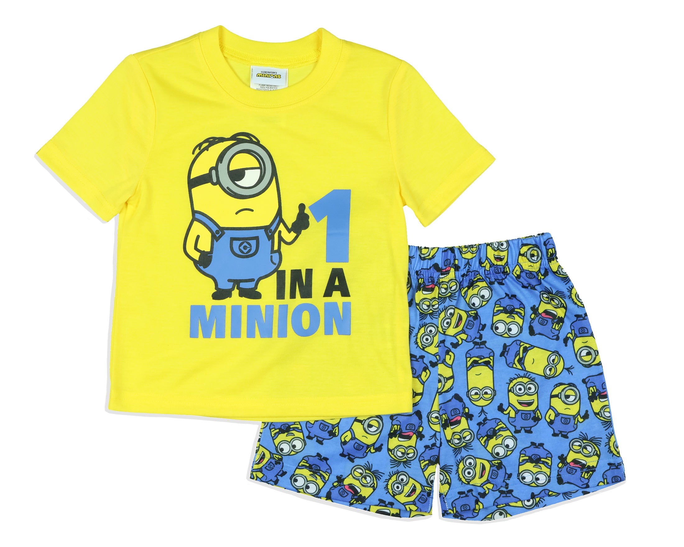 Despicable Me Boys' Movie Minions 1 In A Minion Sleep Pajama Set Shorts