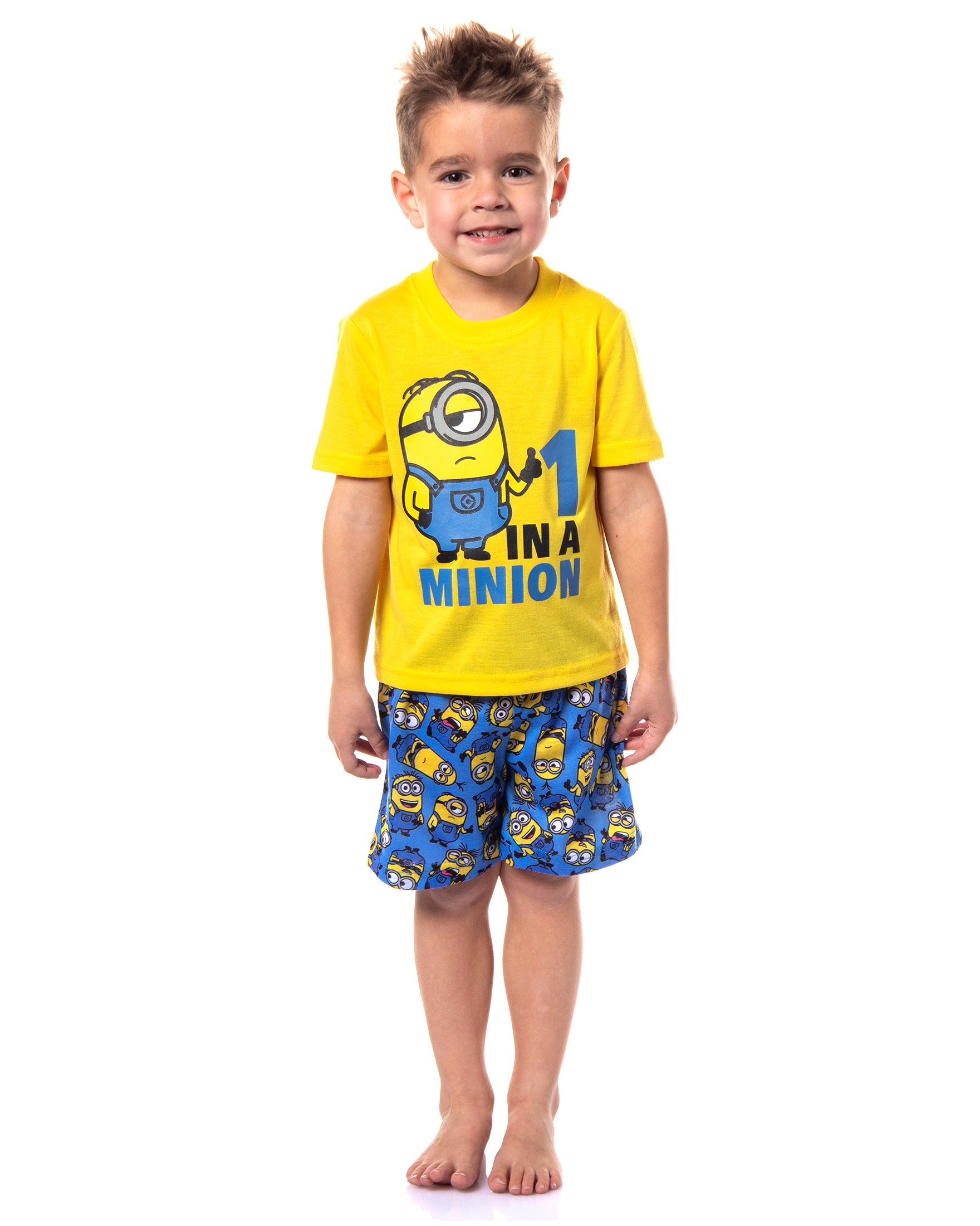 Despicable Me Boys' Movie Minions 1 In A Minion Sleep Pajama Set Shorts