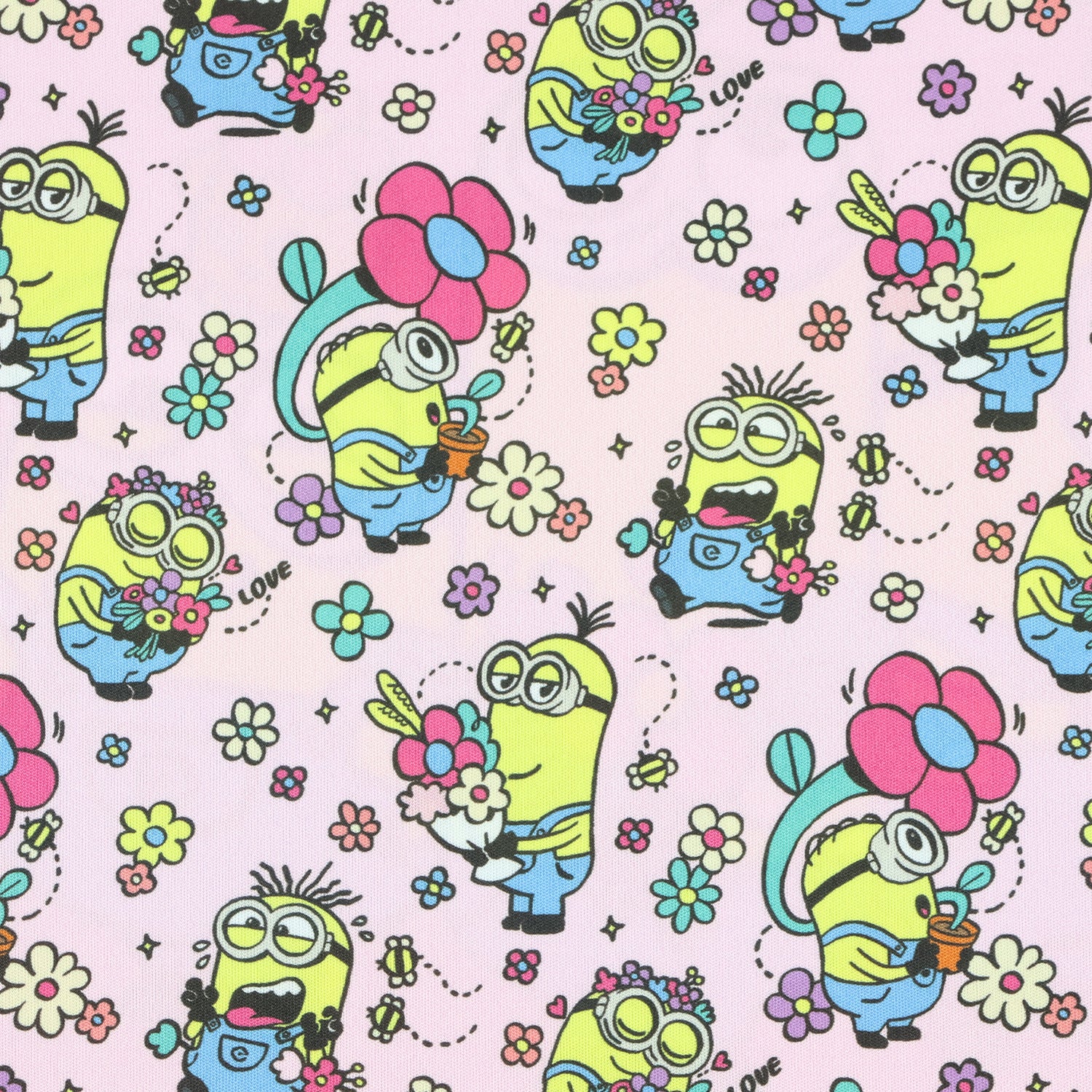 Despicable Me Girls' Flower Bello! Minions Pajama Sleep Set Shorts