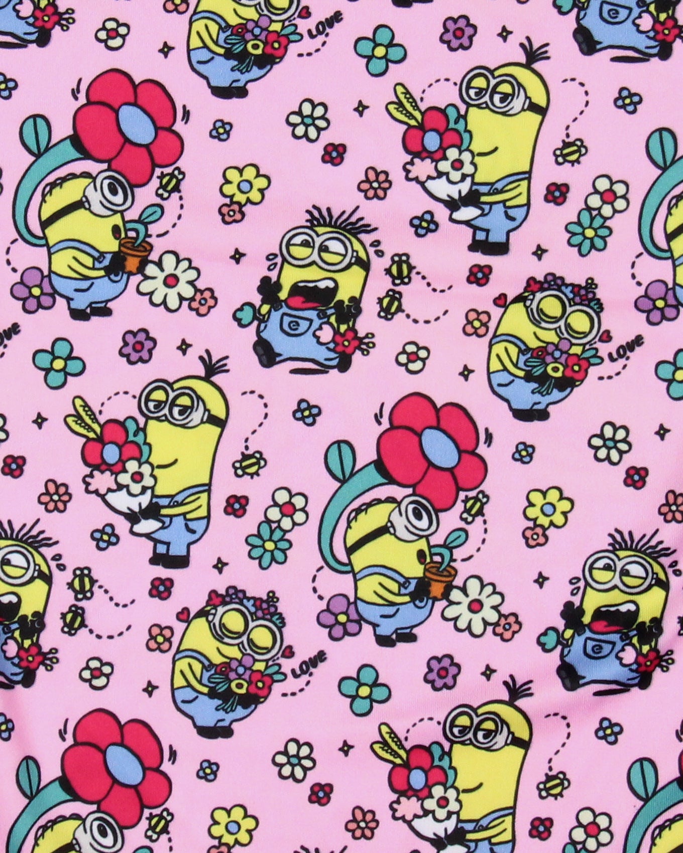 Despicable Me Girls' Flower Bello! Minions Pajama Sleep Set Shorts