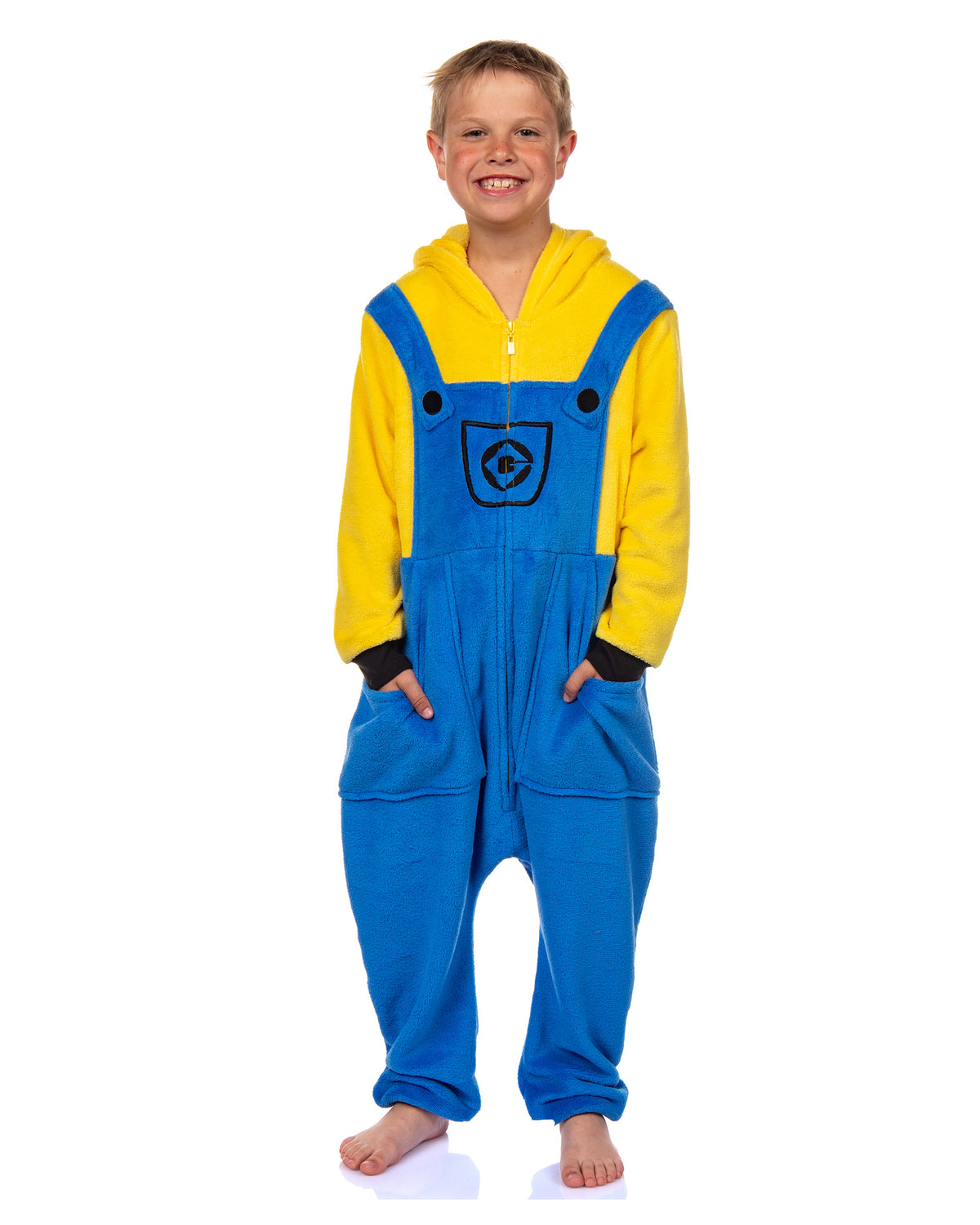 Minions Boys' Kigurumi Union Suit Fleece Hooded Pajamas Kevin and Stuart