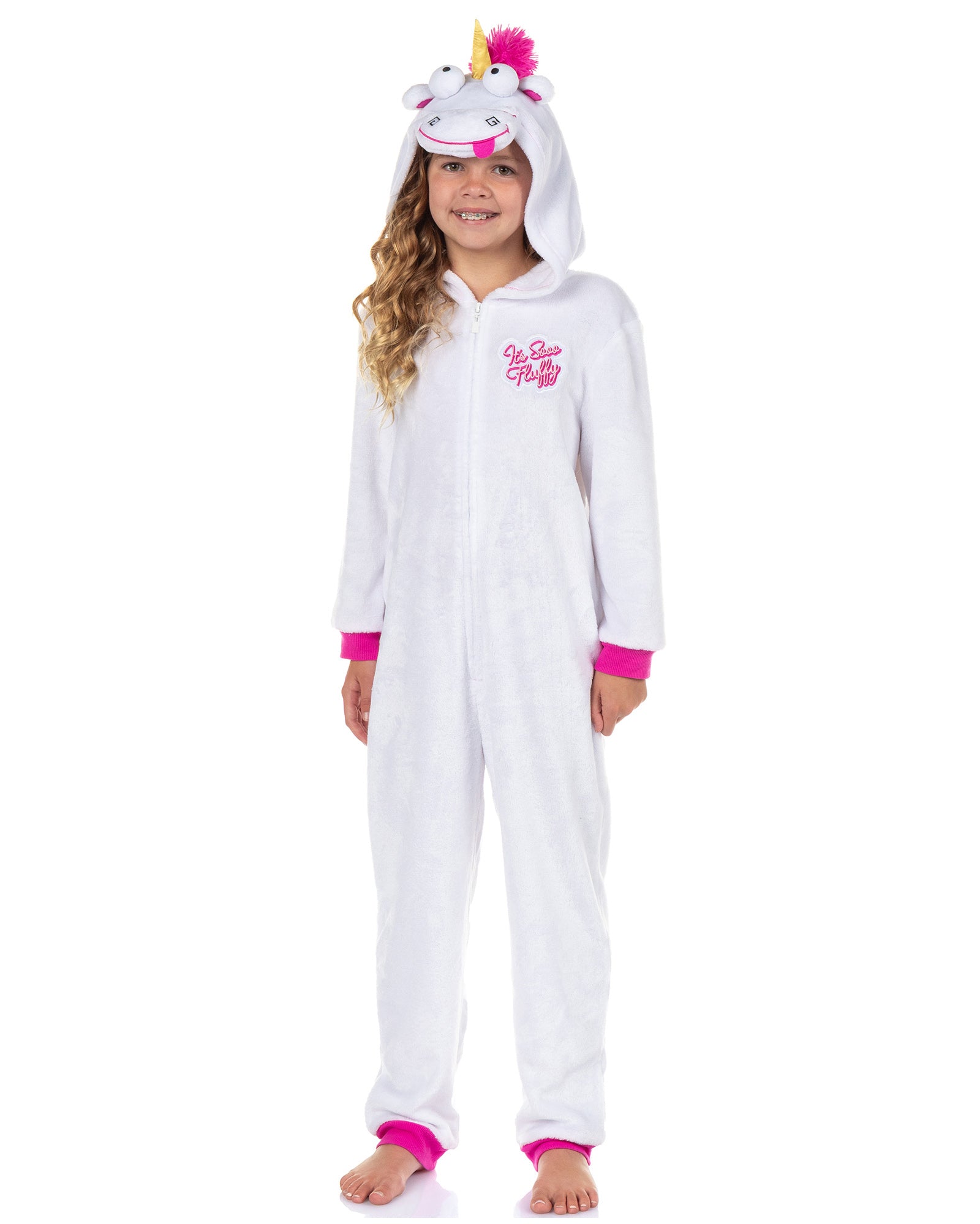 Minions Girl's Fluffy Unicorn Character Union Suit One Piece Pajama