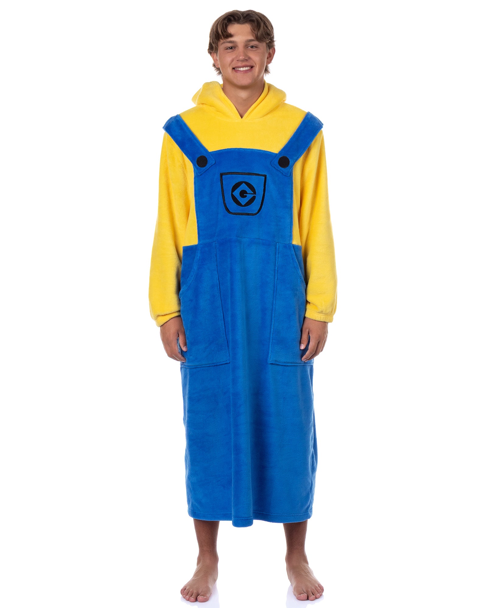 Minions Costume Adult Fleece Oversized Blanket Hoodie Pajama Loungewear