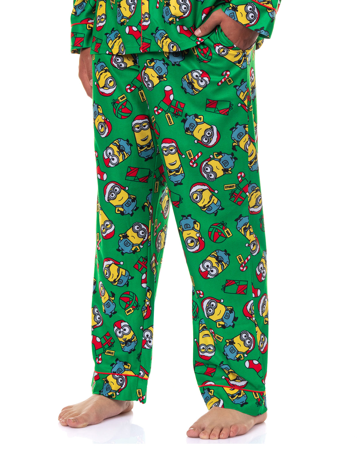 Minions Pajamas Men's Christmas 2-Piece Coat Front Sleep Set