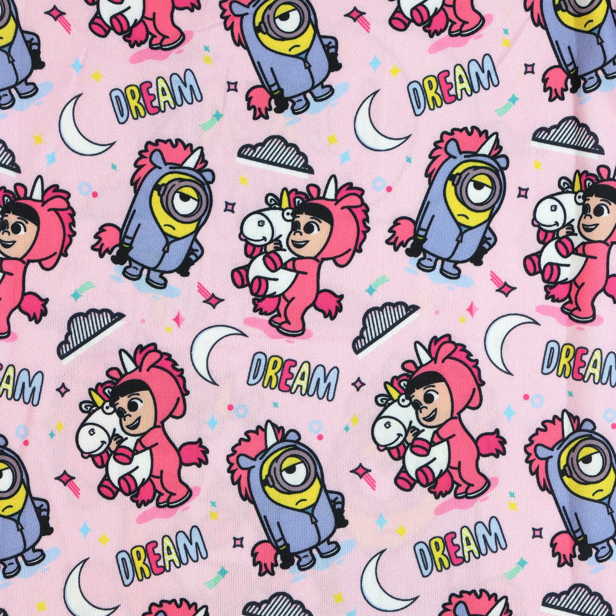 Minions Pajamas Toddler Girls I Dream In Fluff Ruffled Sleep Set (2T)