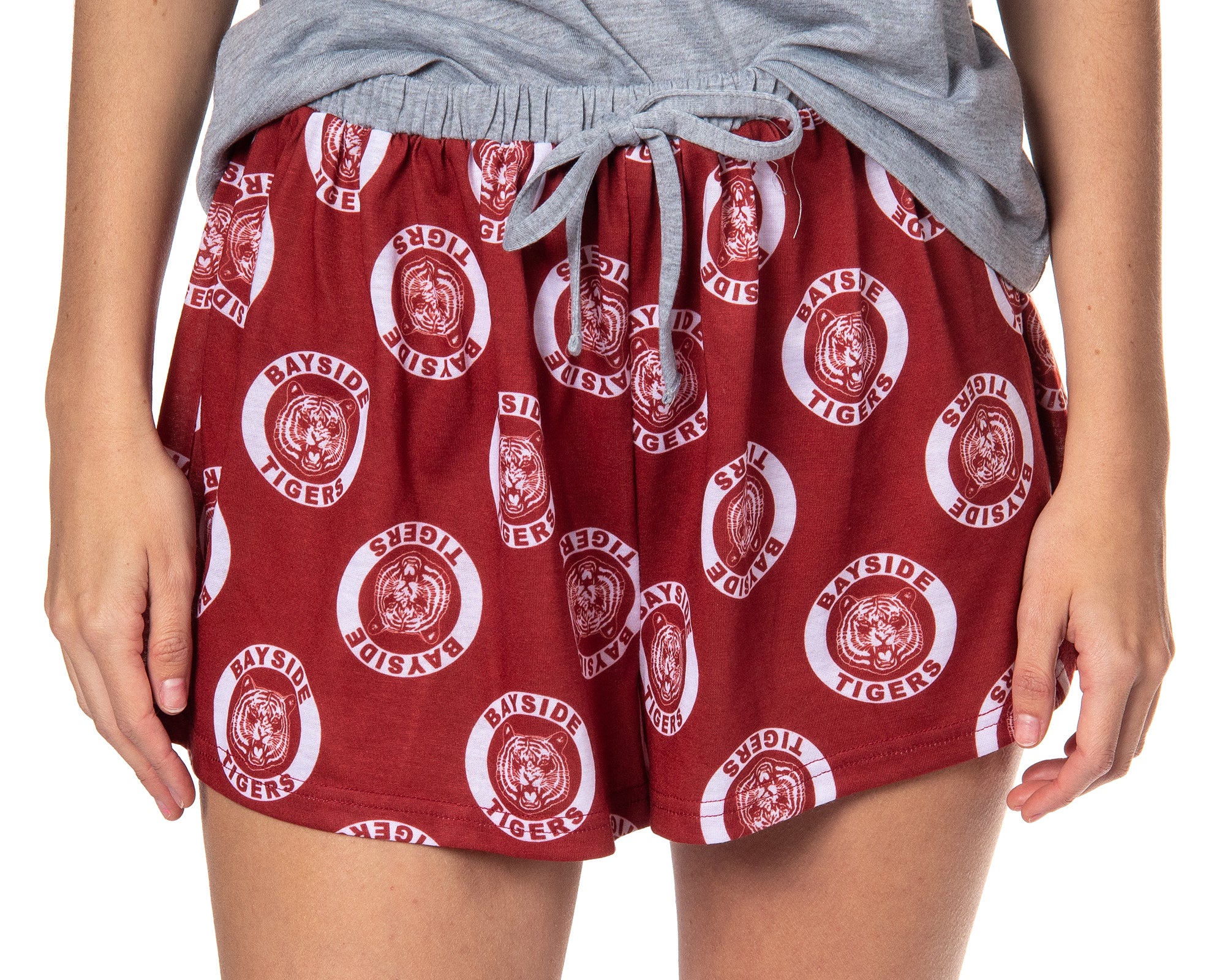 Saved By The Bell Womens' Bayside Tigers High Logo Sleep Pajama Set Shorts