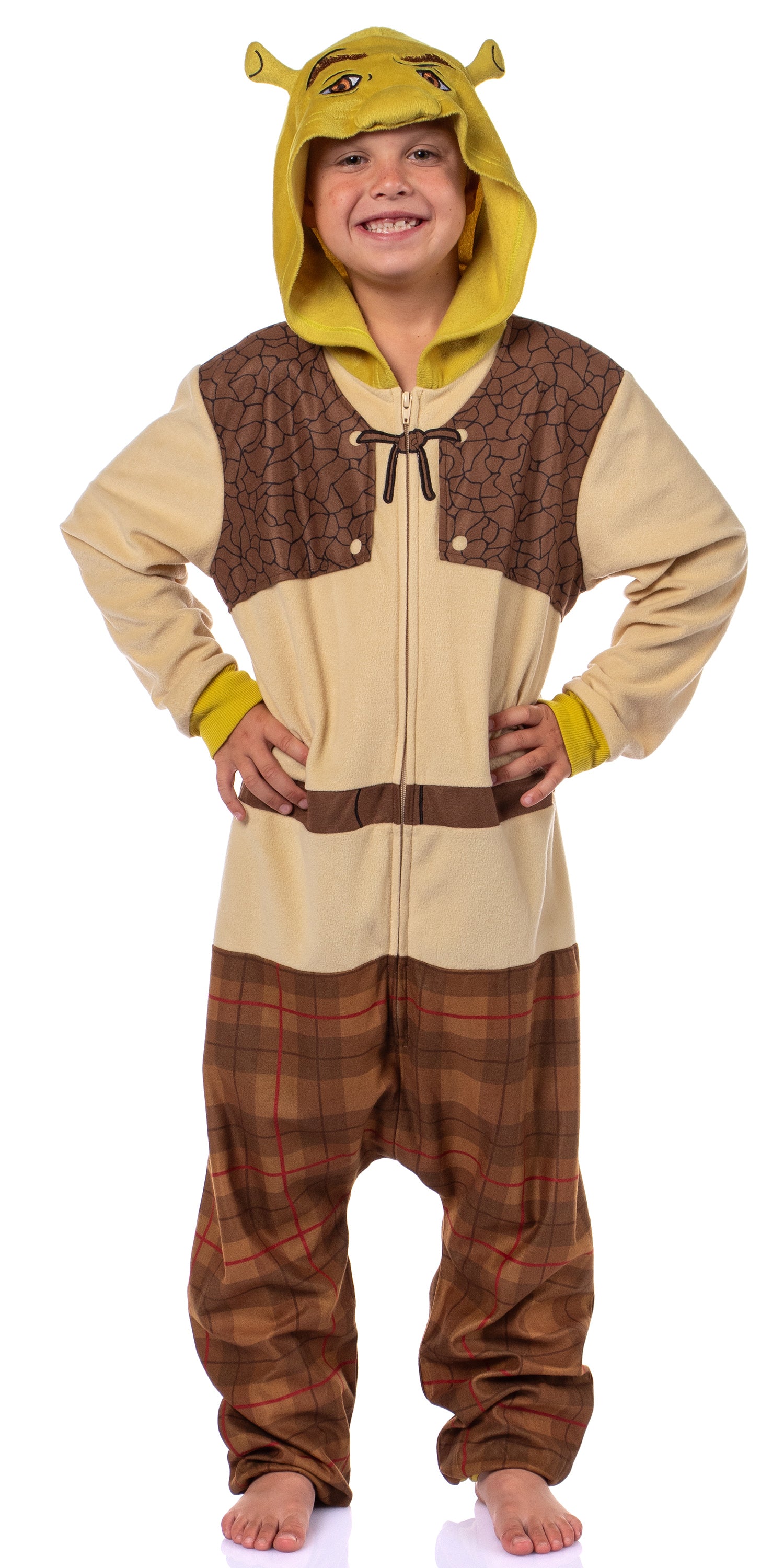 DreamWorks Shrek Boys' Character Union Suit Sleep Hooded Pajama