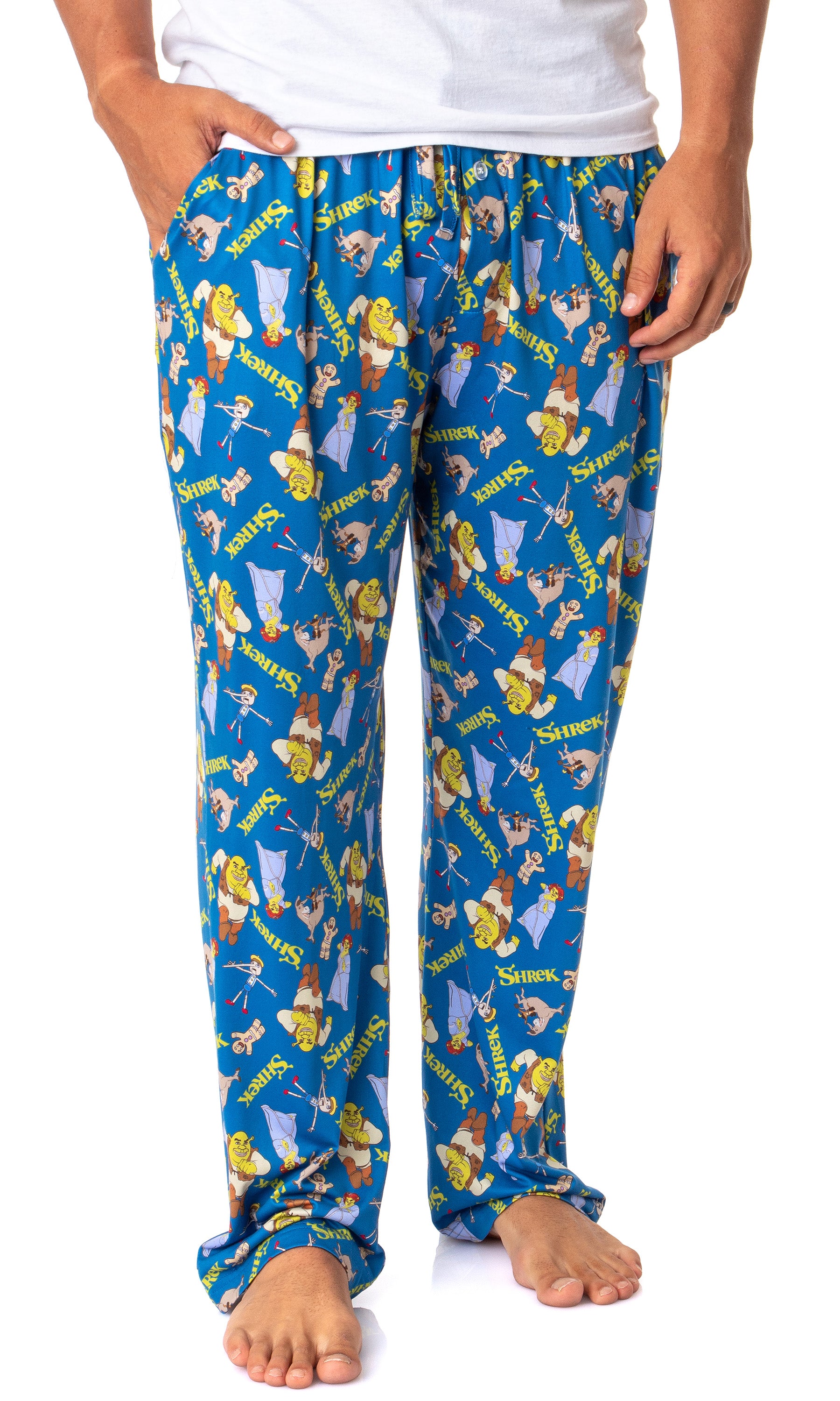 DreamWorks Shrek Mens' Characters Donkey Fiona Sleep Pajama Pants