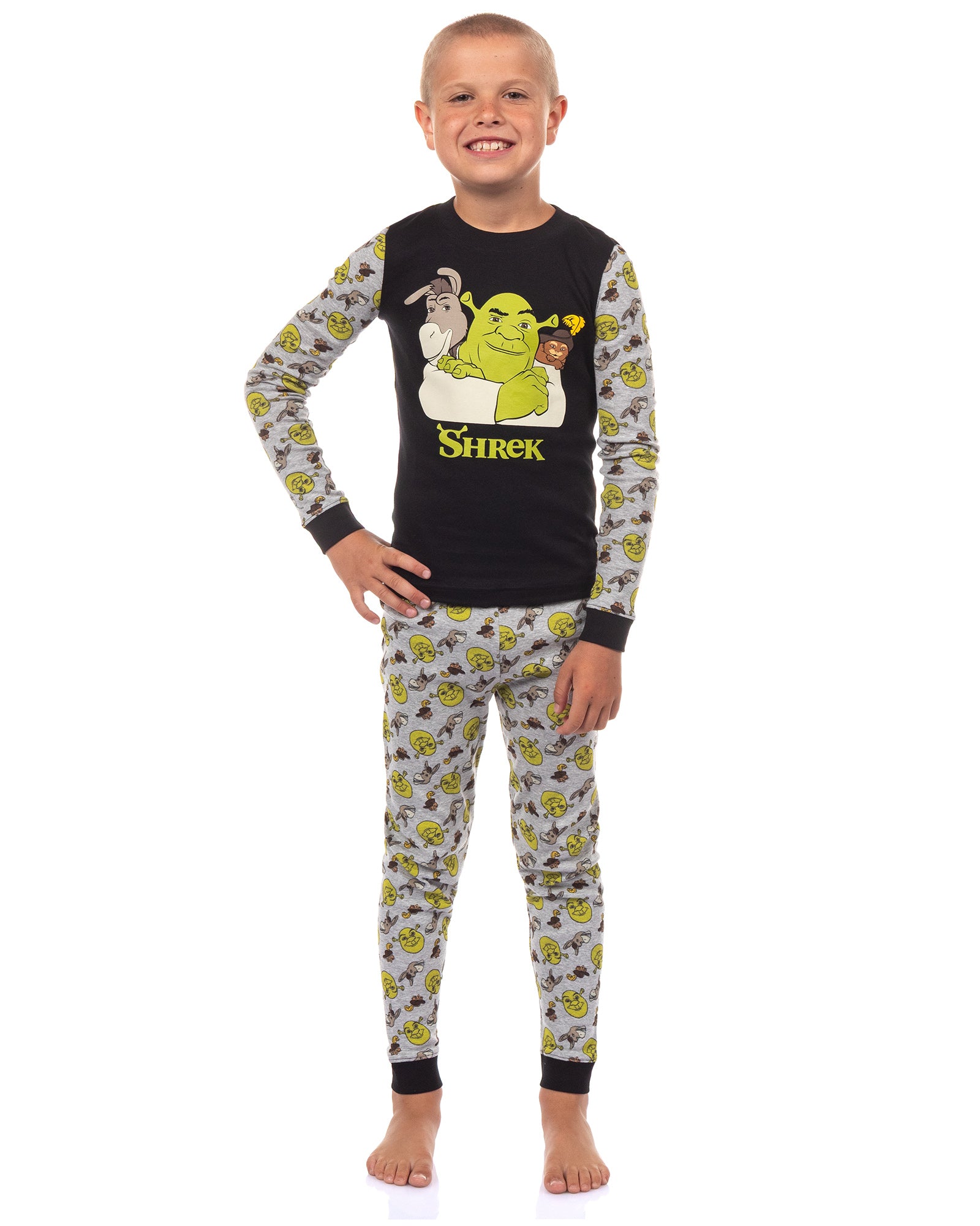 Shrek Pajamas Boys' Best Friends 2-Piece Tight Fit Lounge Sleep Set