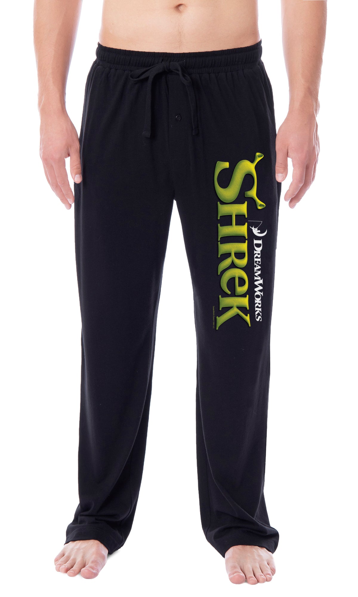 DreamWorks Shrek Men's Movie Film Title Logo Character Sleep Pajama Pants