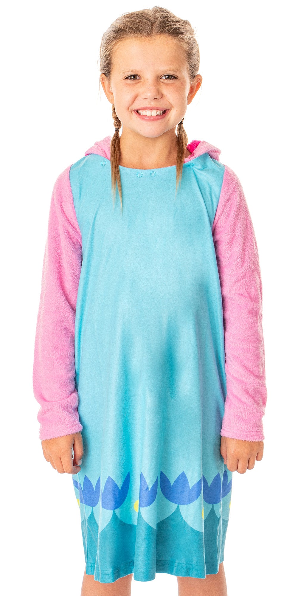Dreamworks Trolls Movie Girls' Poppy Hooded Nightgown Sleep Shirt