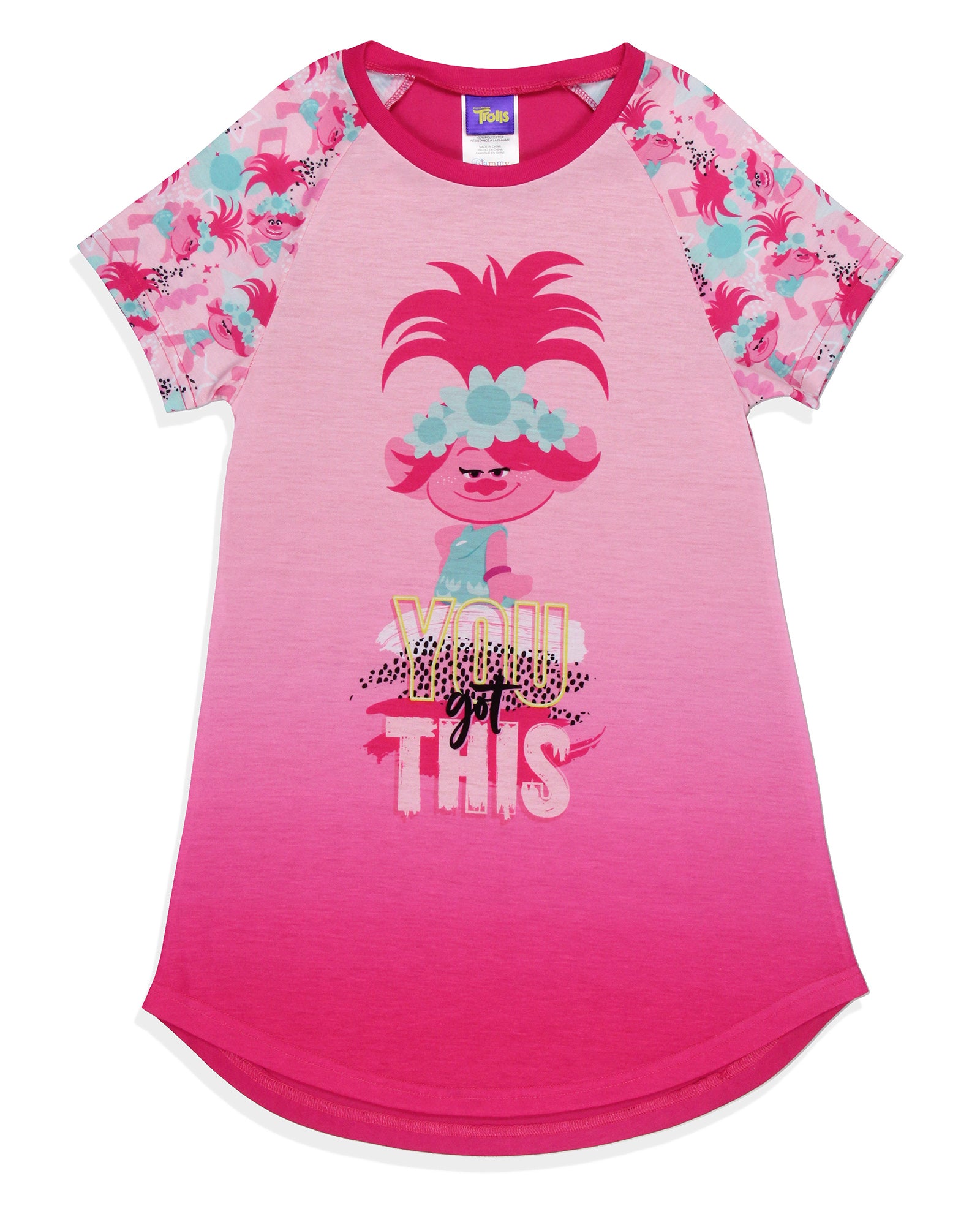 Girls' Dreamworks Trolls You Got This Poppy Nightgown Sleep Pajama Shirt