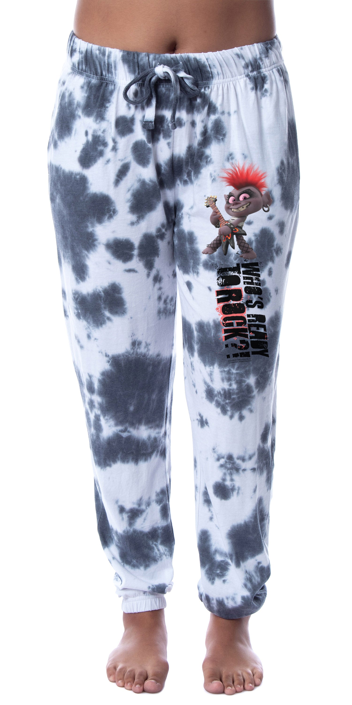 Dreamworks Trolls Womens' Queen Barb Who's Ready To Rock Sleep Jogger Pajama Pants Tie Dye