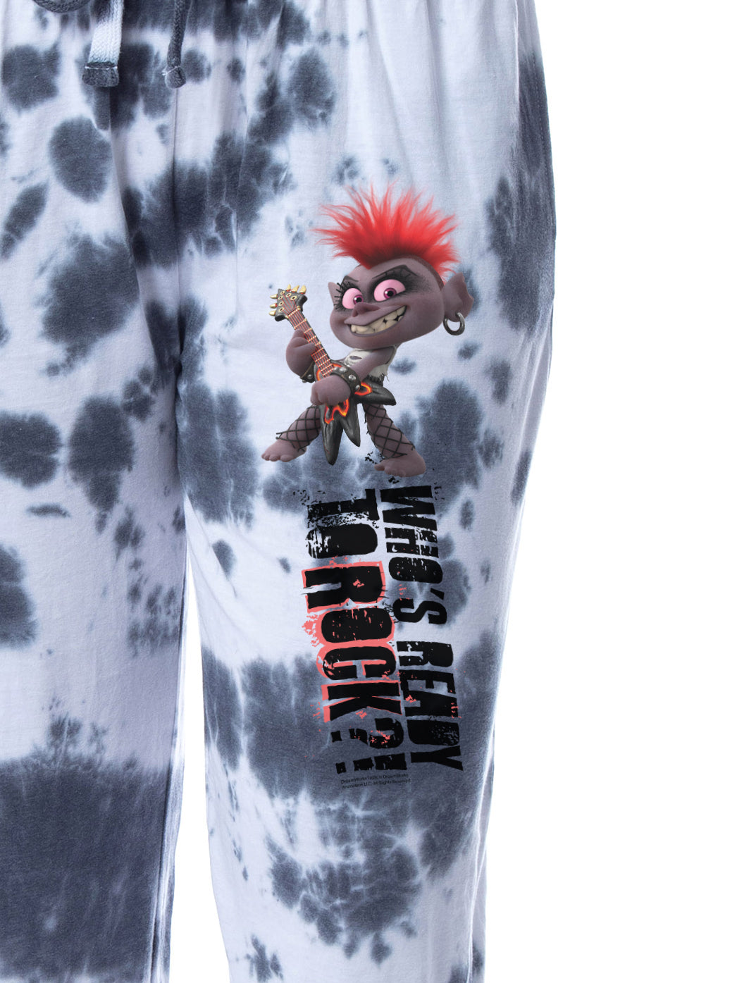 Dreamworks Trolls Womens' Queen Barb Who's Ready To Rock Sleep Jogger Pajama Pants Tie Dye