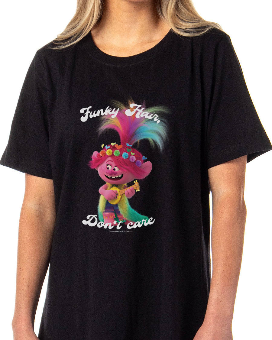 Dreamworks Trolls Women's Poppy Funky Hair Don't Care Nightgown Sleep Pajama