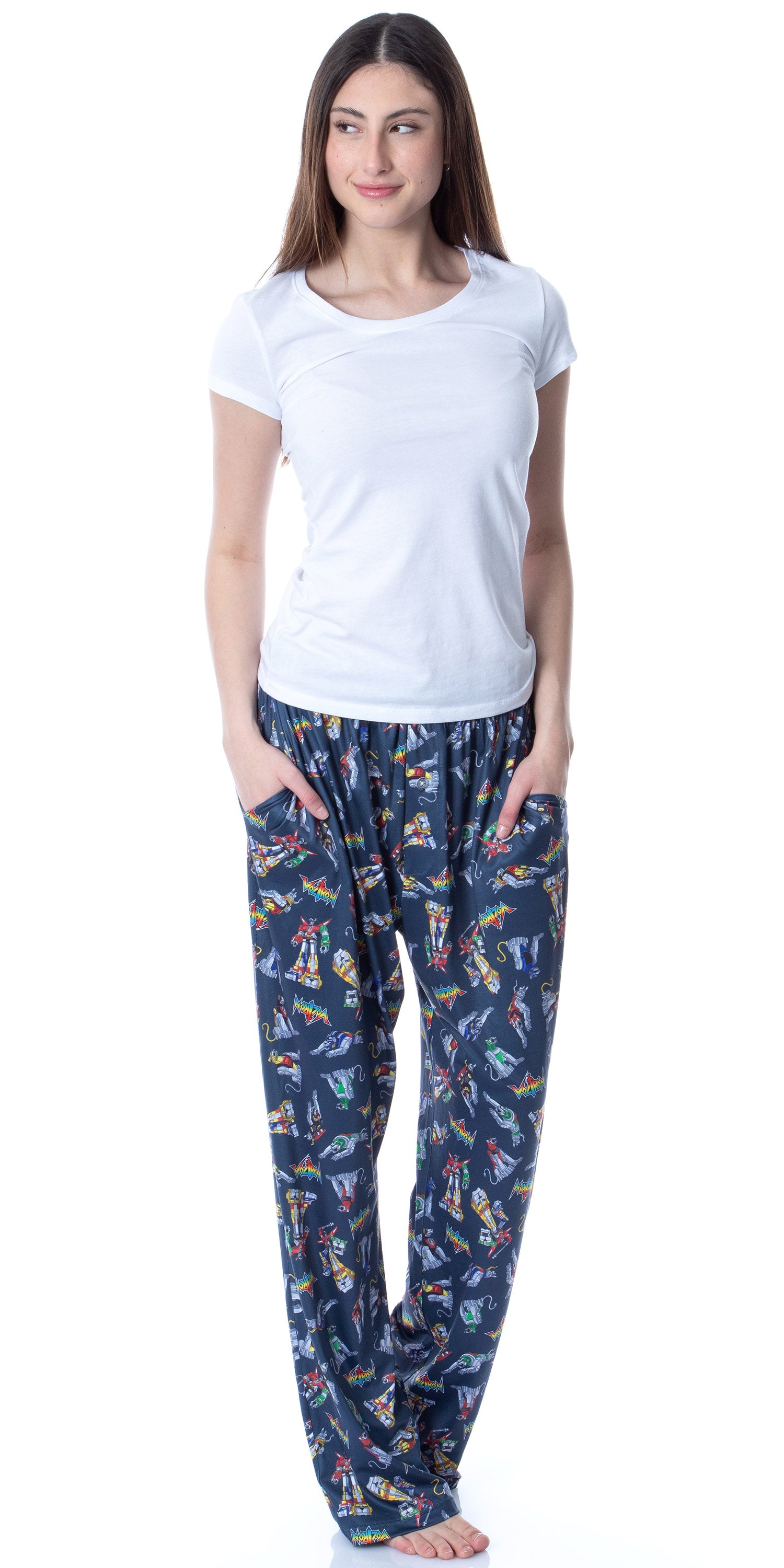 Voltron Mens' Classic Vintage TV Series '80s Tossed Print Pajama Pants