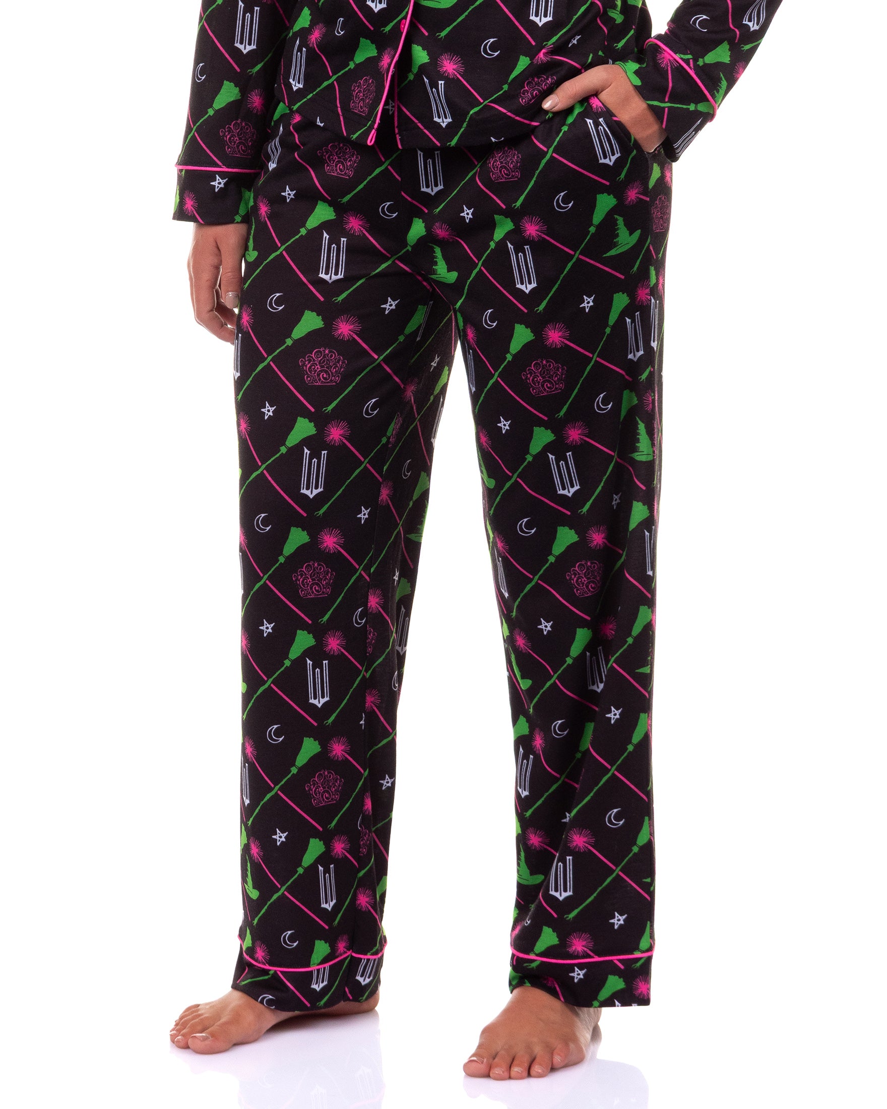 Wicked Pajamas Women's Elphaba and Glinda Charms Long Sleeve Coat and Pajama Set