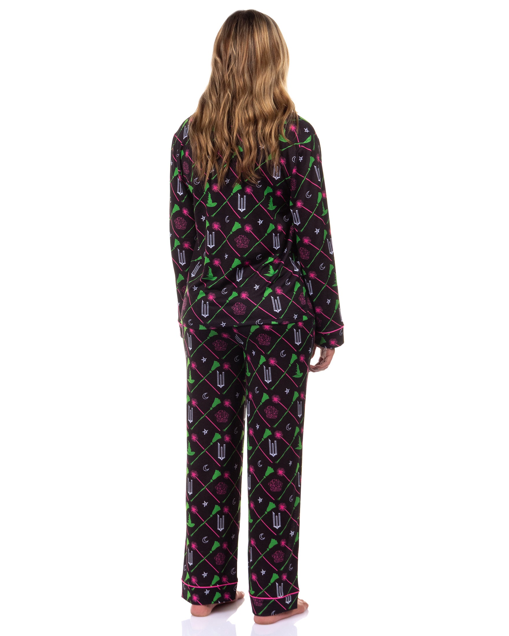 Wicked Pajamas Women's Elphaba and Glinda Charms Long Sleeve Coat and Pajama Set