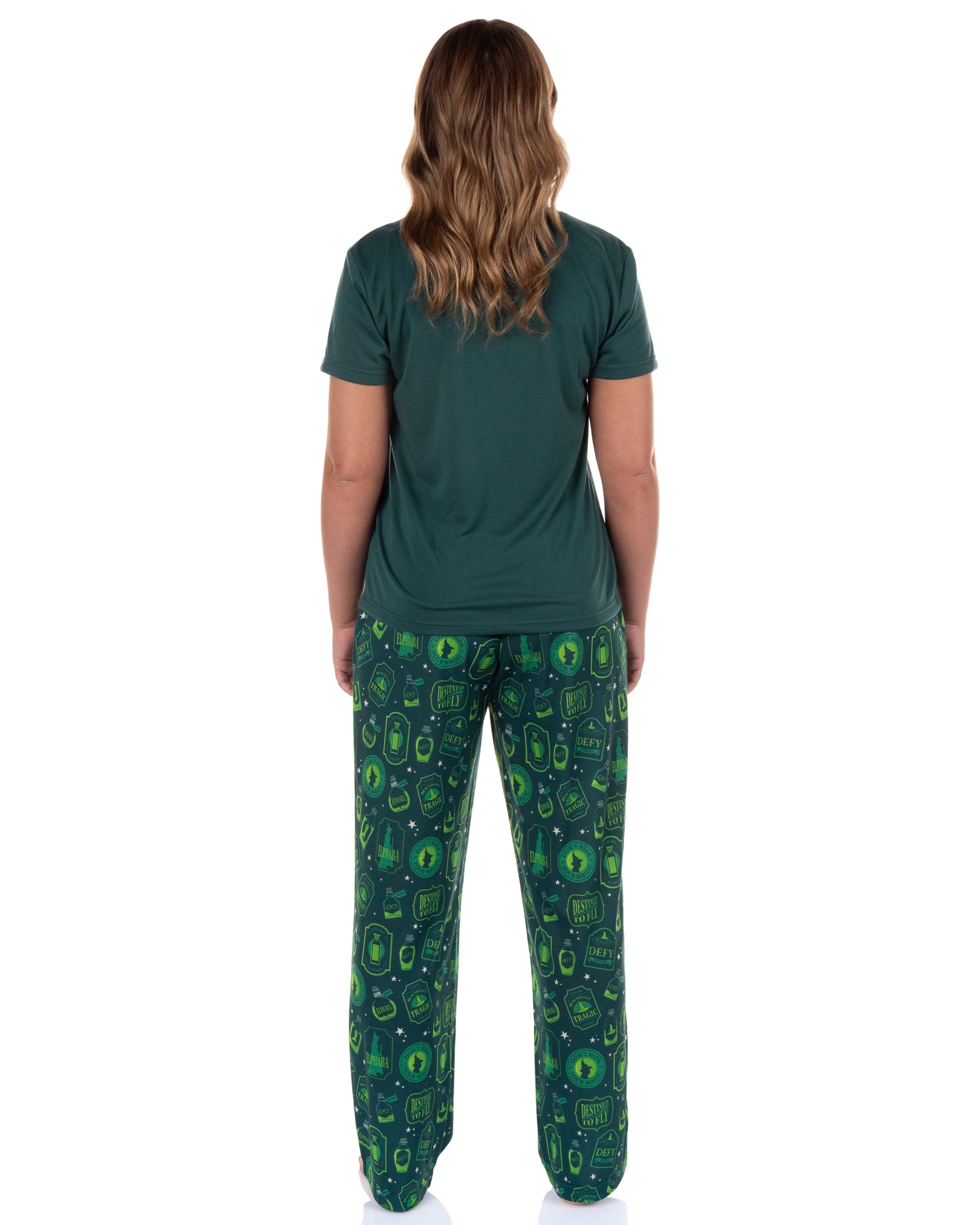 Wicked Pajamas Women's Elphaba Destined To Fly Shirt and Pants Pajama Set