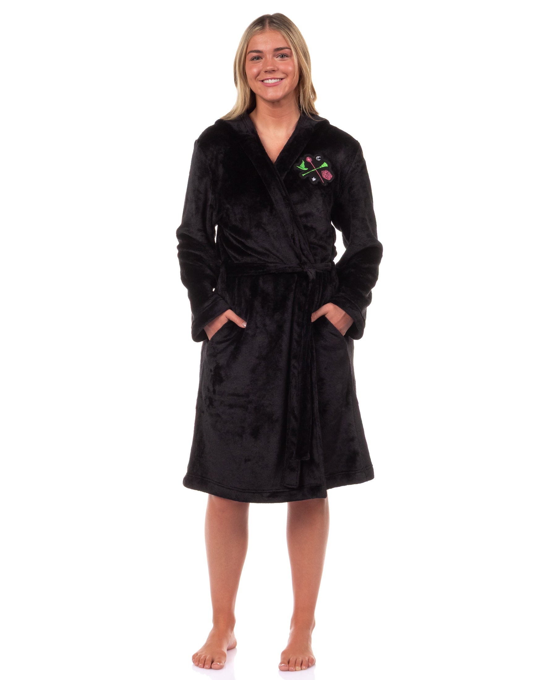 Wicked Robe Women's Elphaba and Glinda Wand Broom Charm Bathrobe For Adults