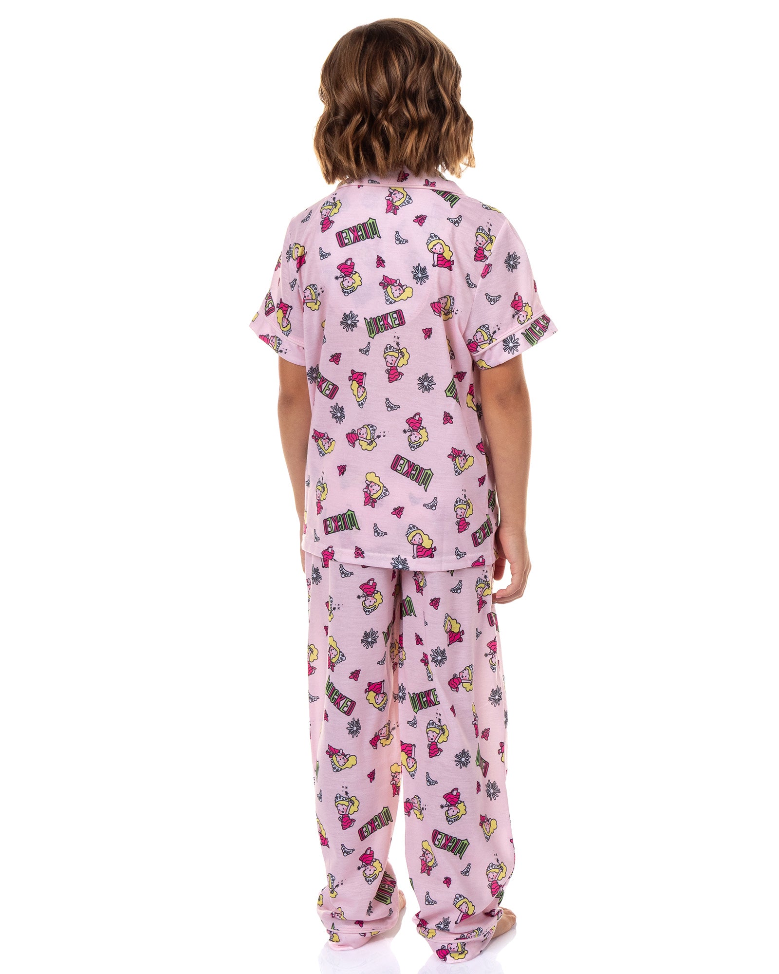 Wicked Girls' Glinda Pajamas Chibi Button Up Top and Pants Pajama Set