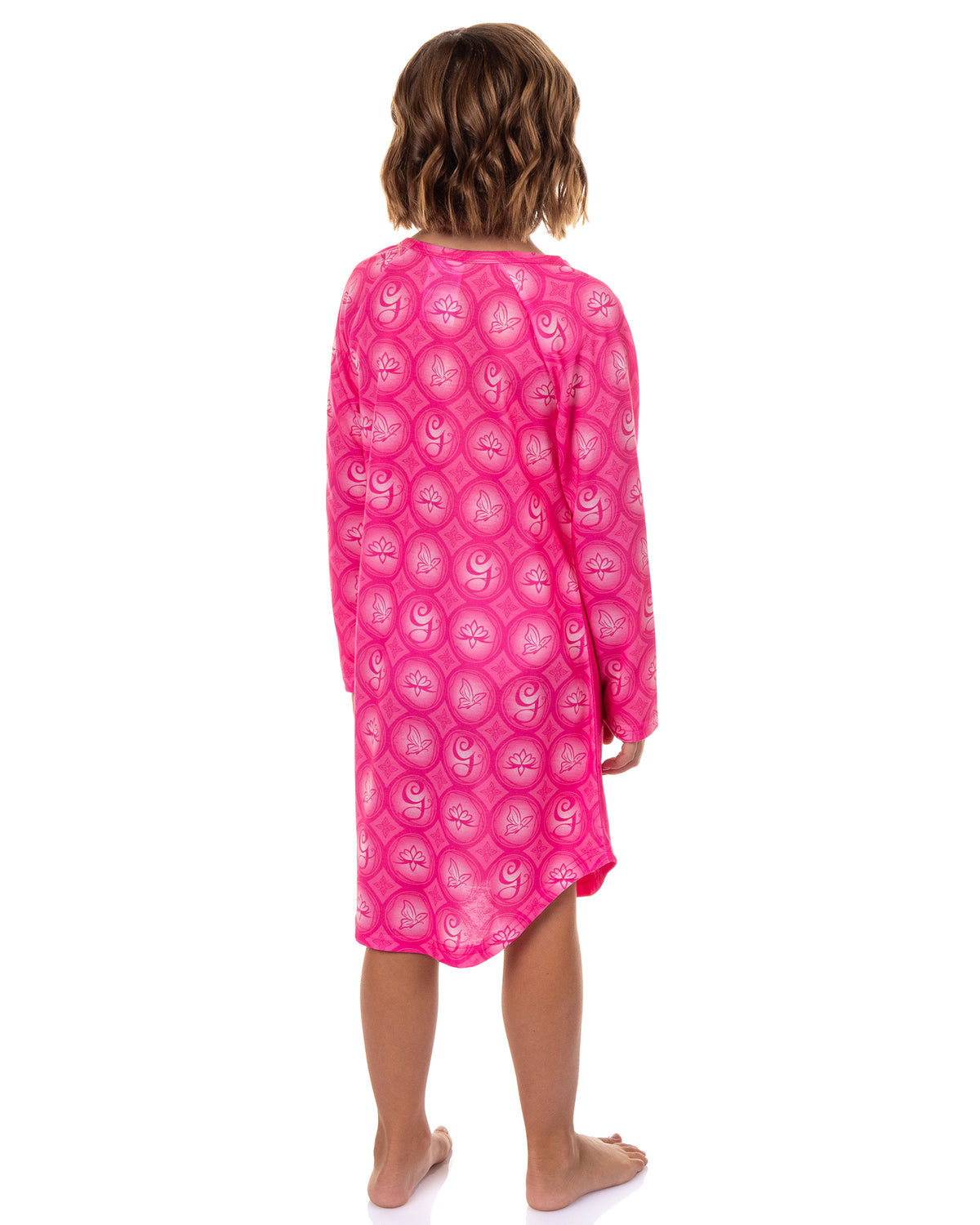 Wicked Girls' Glinda Nightgown Long Sleeve Raglan Soft Fleece Gown For Kids