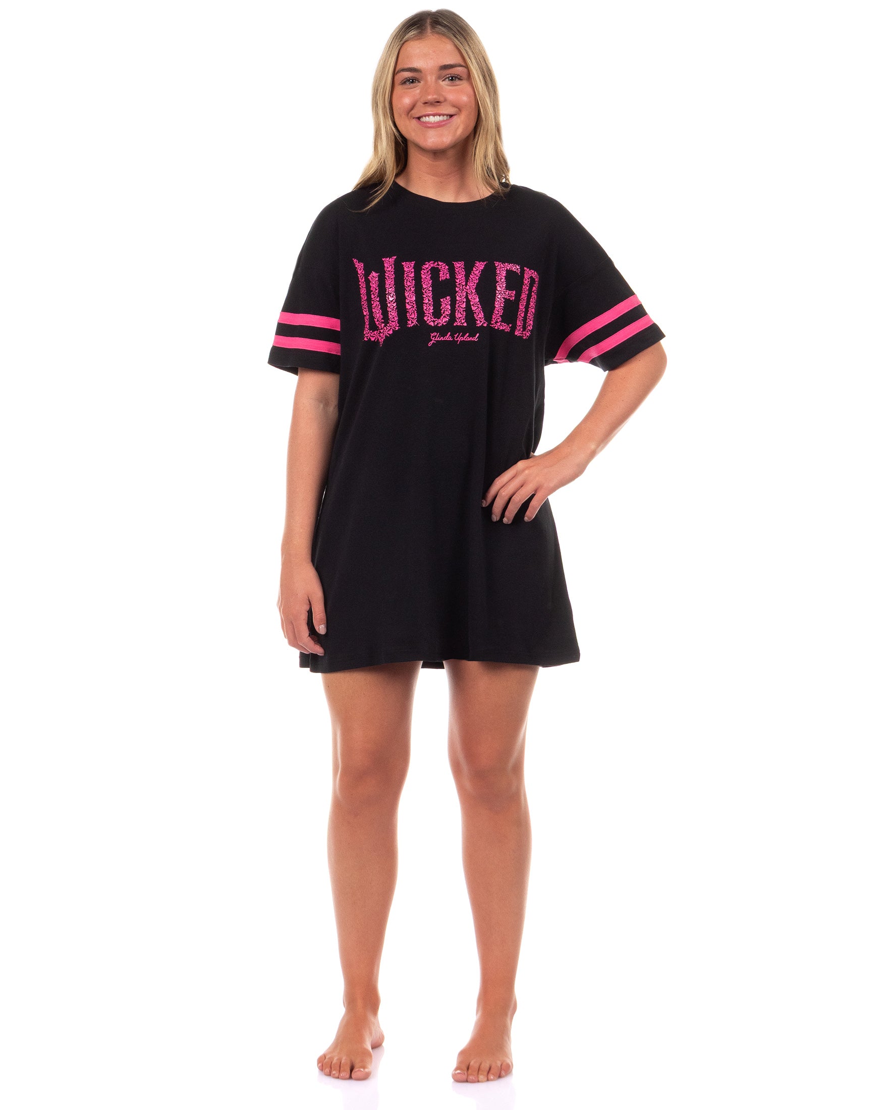 Wicked Woman's Glinda Upland Varsity Nightgown Sleep Shirt Loungewear