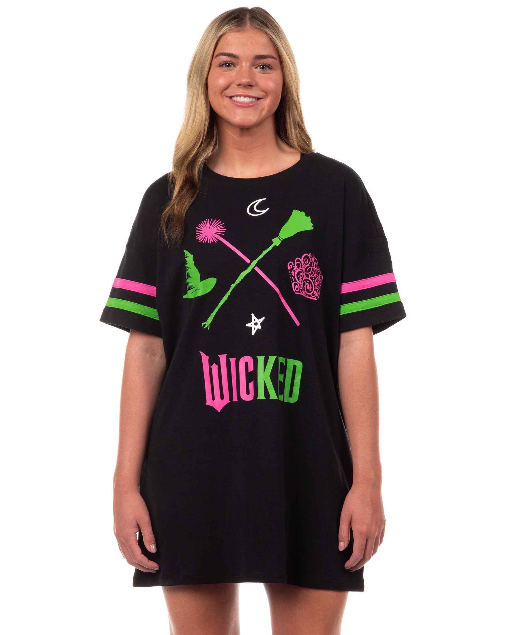 Wicked Pajamas Women's Elphaba and Glinda Charm Varsity Nightgown Loungewear