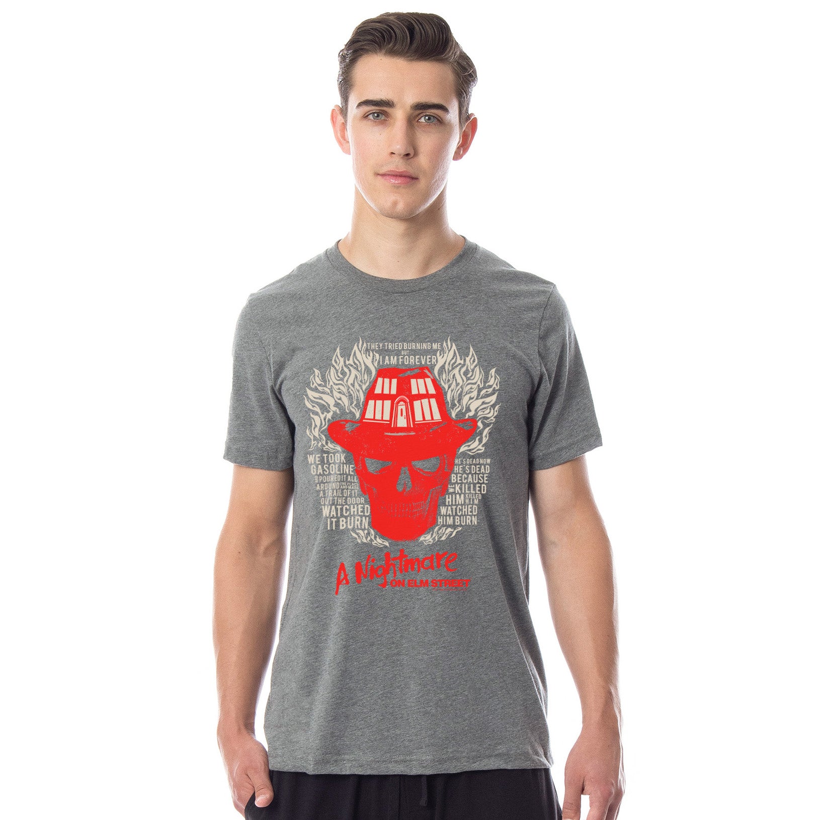 Nightmare On Elm Street Mens' Freddy Krueger Fire Film Sleep Pajama Set