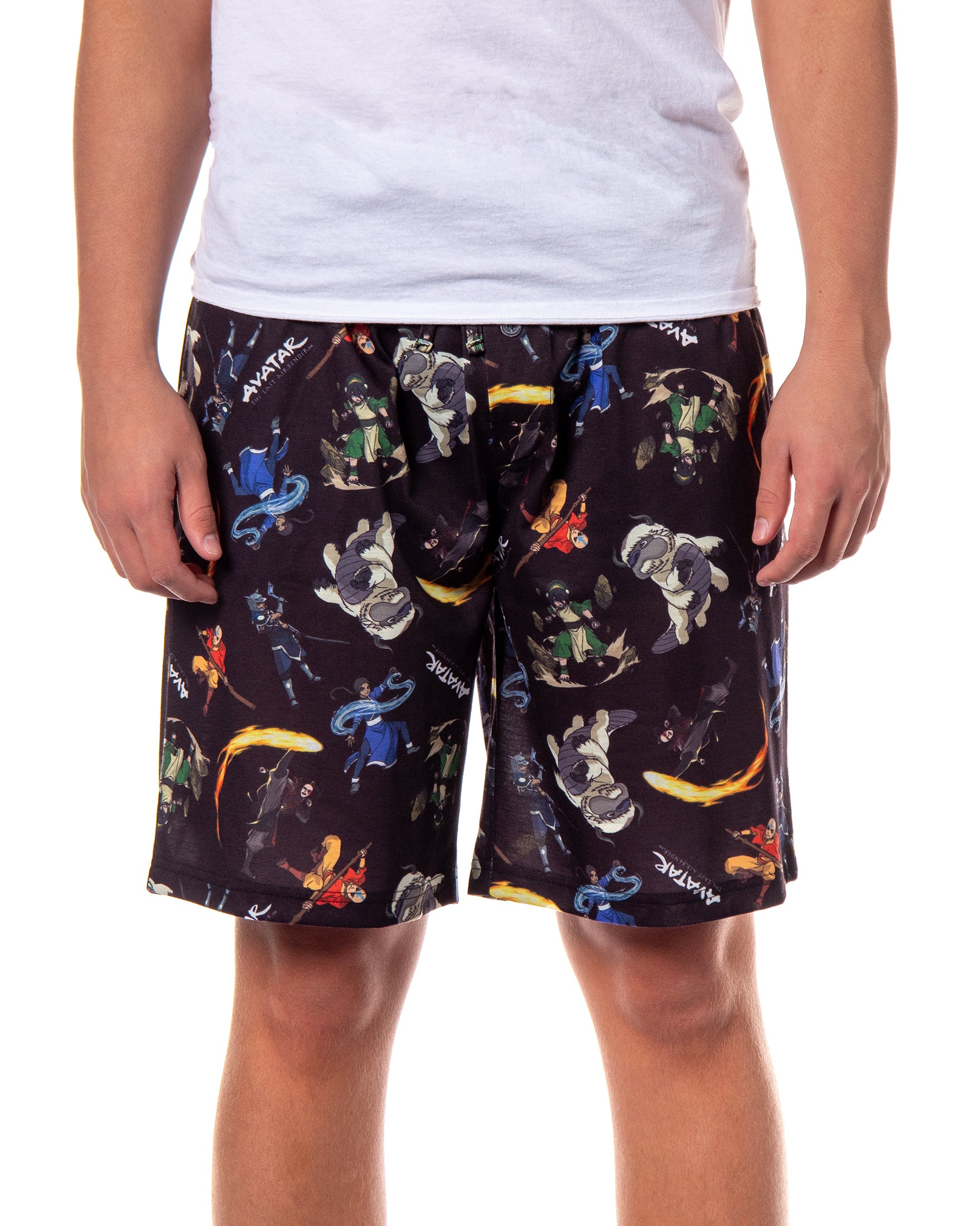 Avatar The Last Airbender Men's Allover Character Print Sleep Shorts