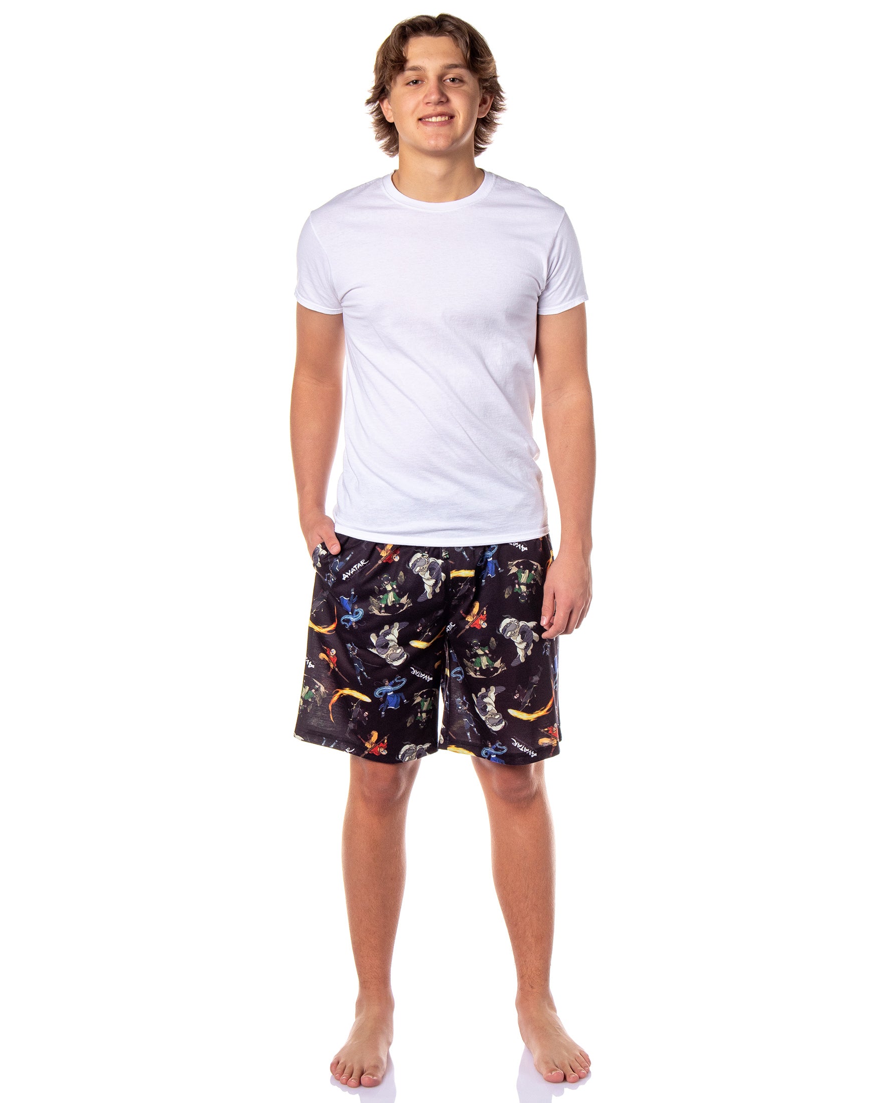 Avatar The Last Airbender Men's Allover Character Print Sleep Shorts