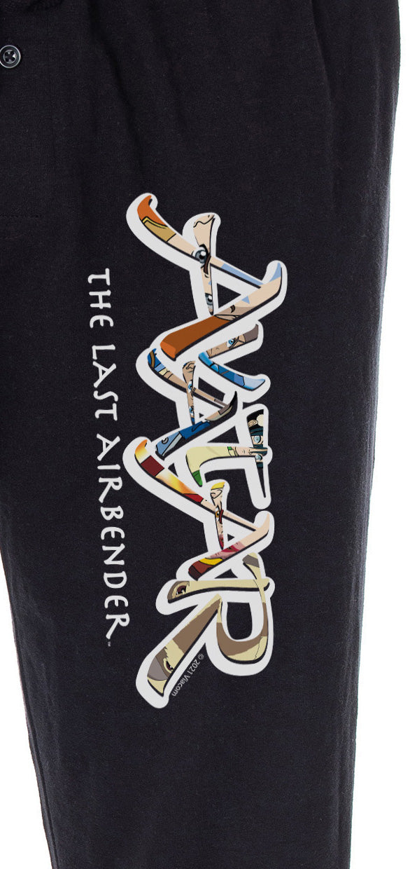 Avatar The Last Airbender Men's Character In Logo Sleep Lounge Pajama Pants