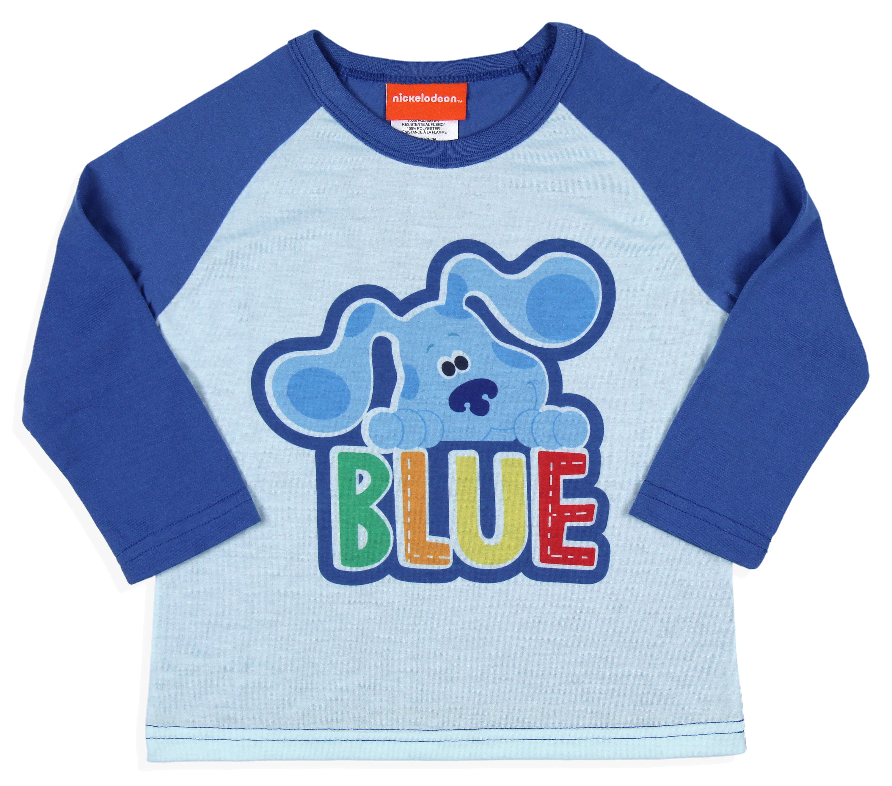 Nickelodeon Toddler Boys' Blue's Clues Sleep Raglan Shirt Pant Pajama Set