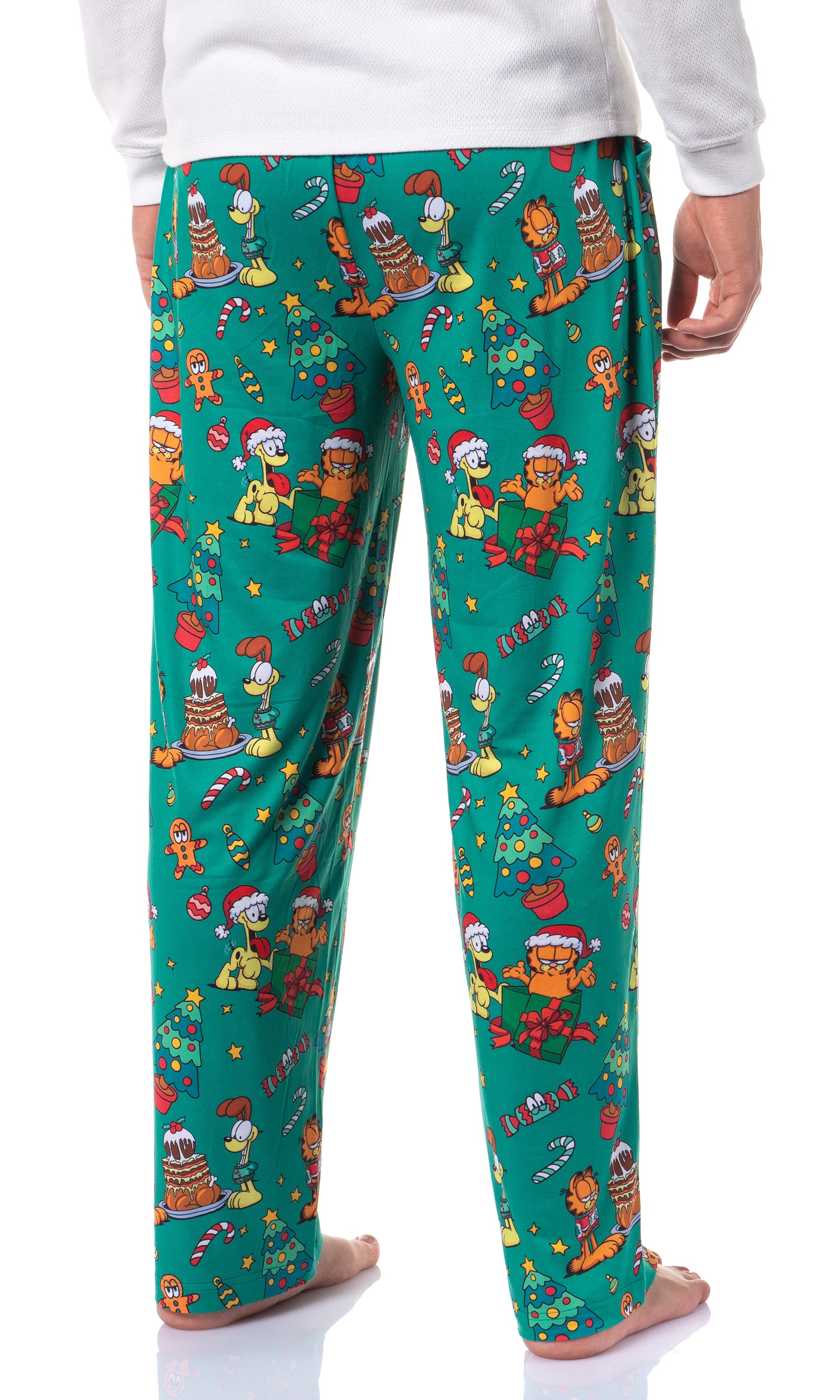 Garfield Comic Men's Christmas Sleep Tossed Print Pajama Pants For Adults