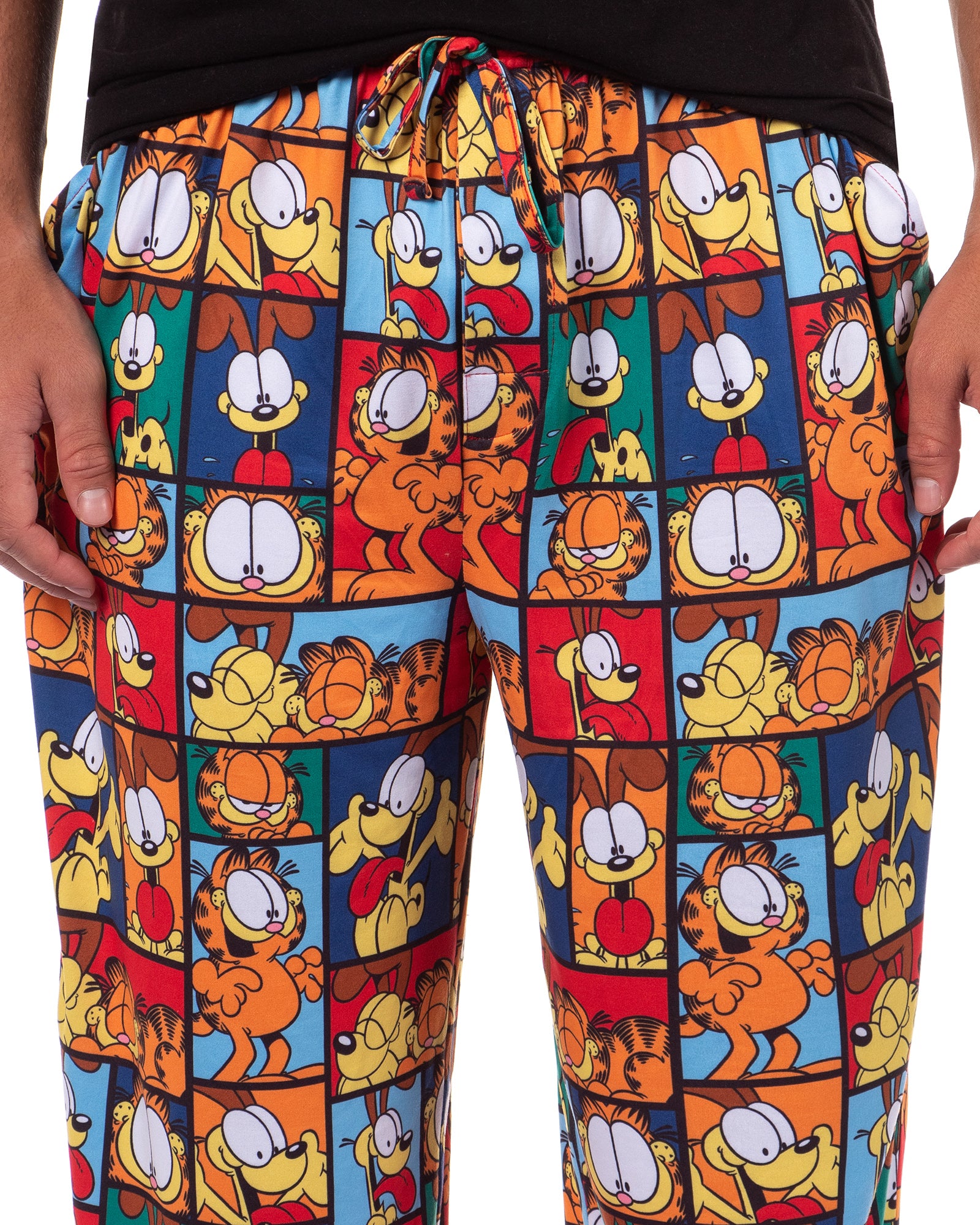 Garfield Comic Men's Odie Paneled Print Sleep Pajama Pants For Adults