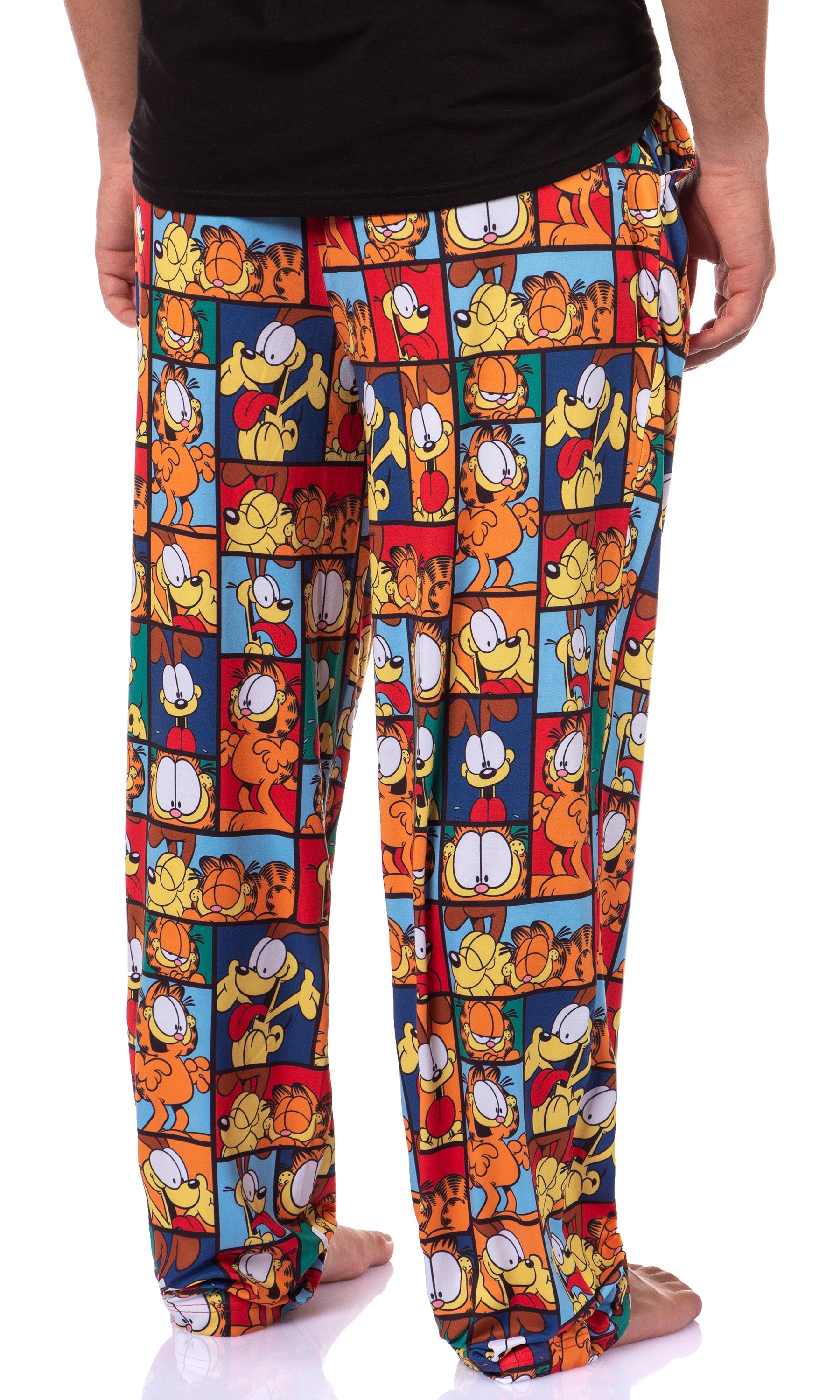 Garfield Comic Men's Odie Paneled Print Sleep Pajama Pants For Adults